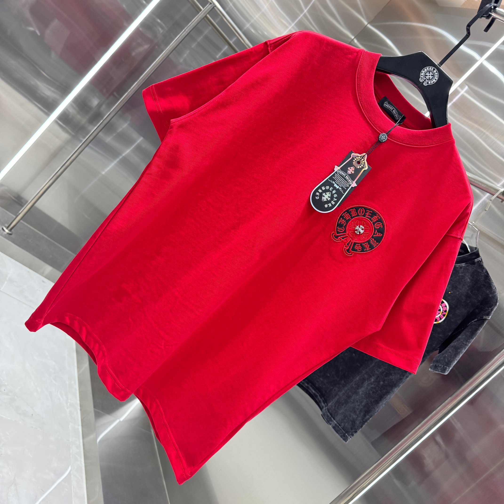 Chrome Hearts 克罗心 CH 春夏新款 2026 重工水洗贴皮绣工艺短袖T恤 重工水洗面料300克重