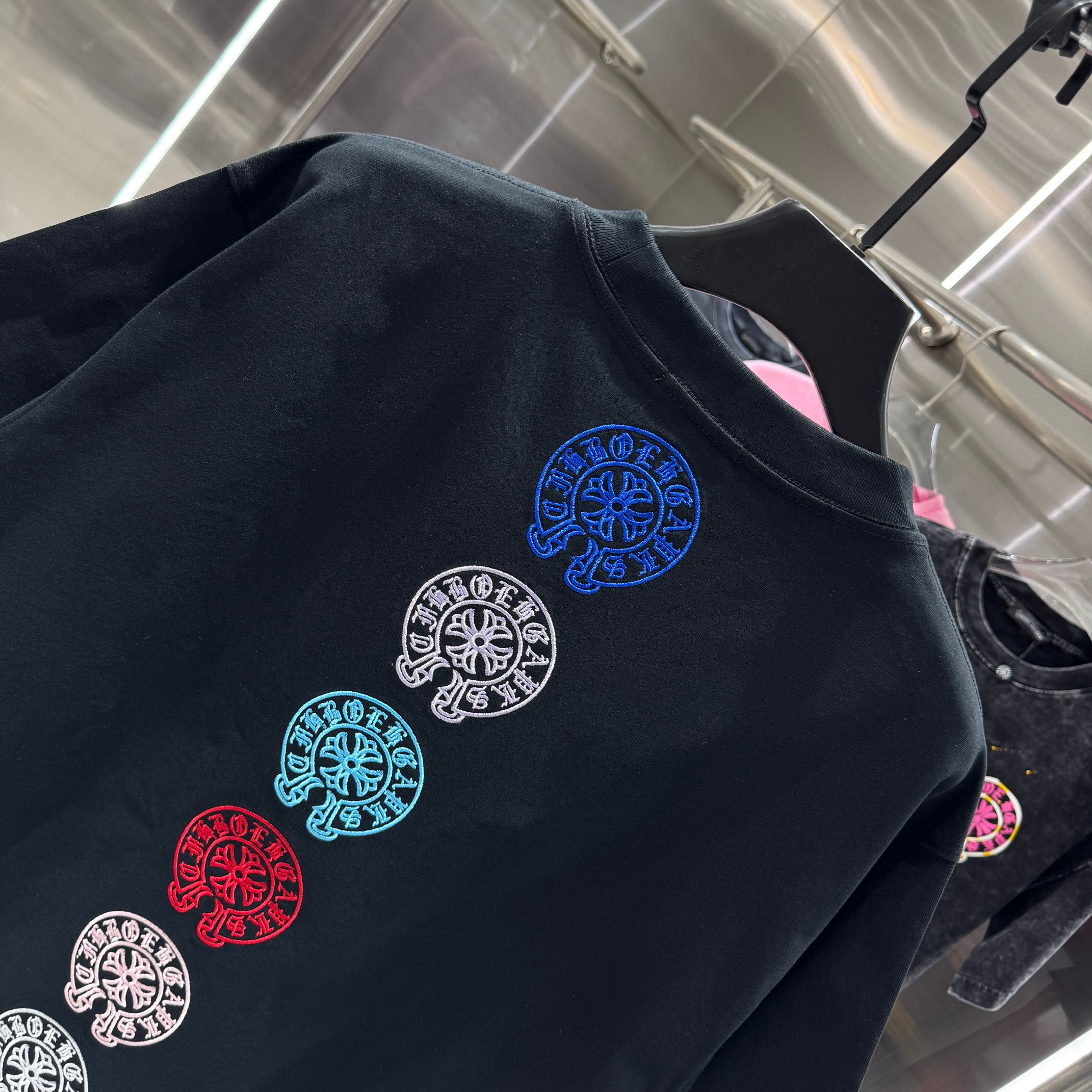 Chrome Hearts 克罗心 CH 春夏新款 2026 彩色马蹄万针刺绣工艺短袖T恤 重工水洗面料300克重