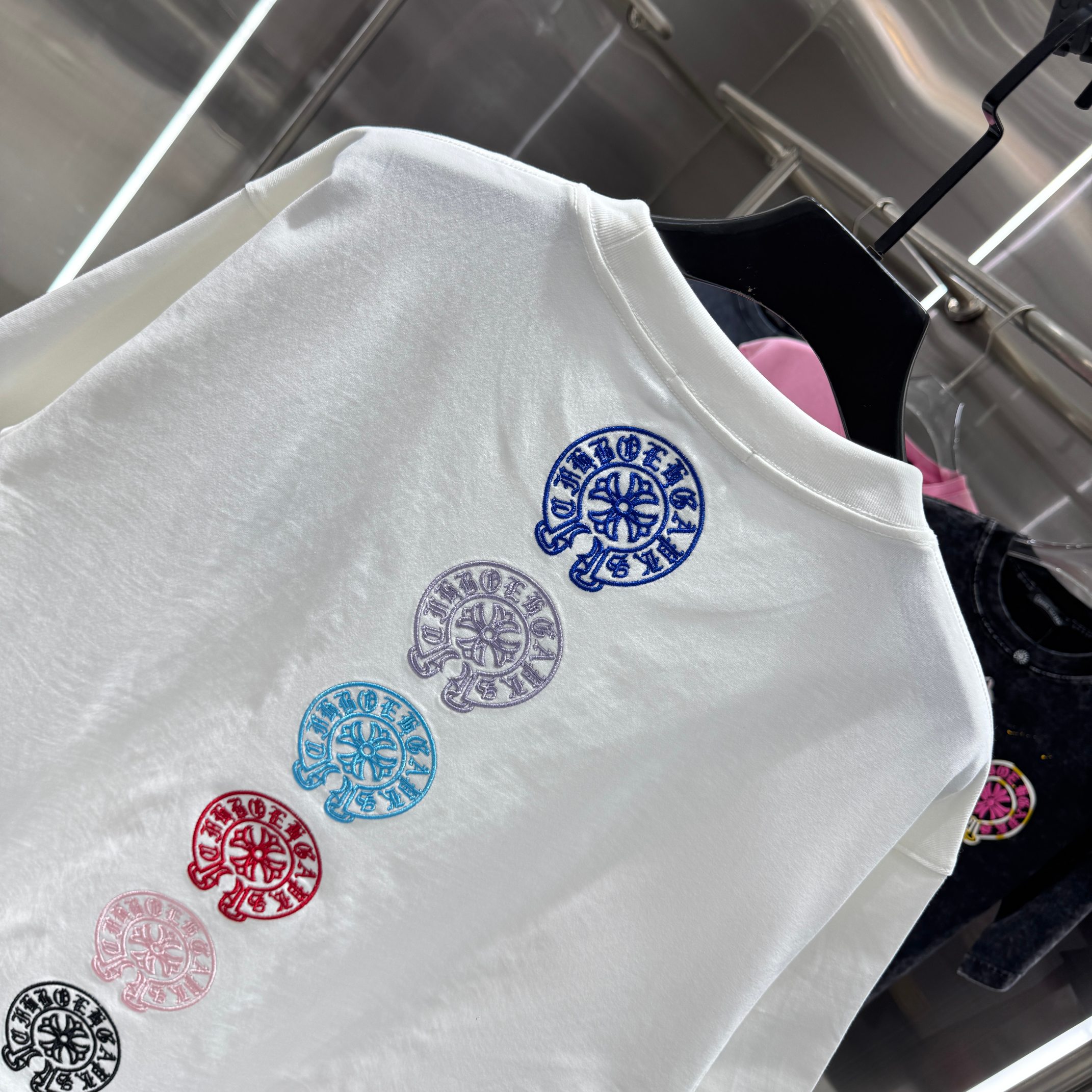 Chrome Hearts 克罗心 CH 春夏新款 2026 彩色马蹄万针刺绣工艺短袖T恤 重工水洗面料300克重