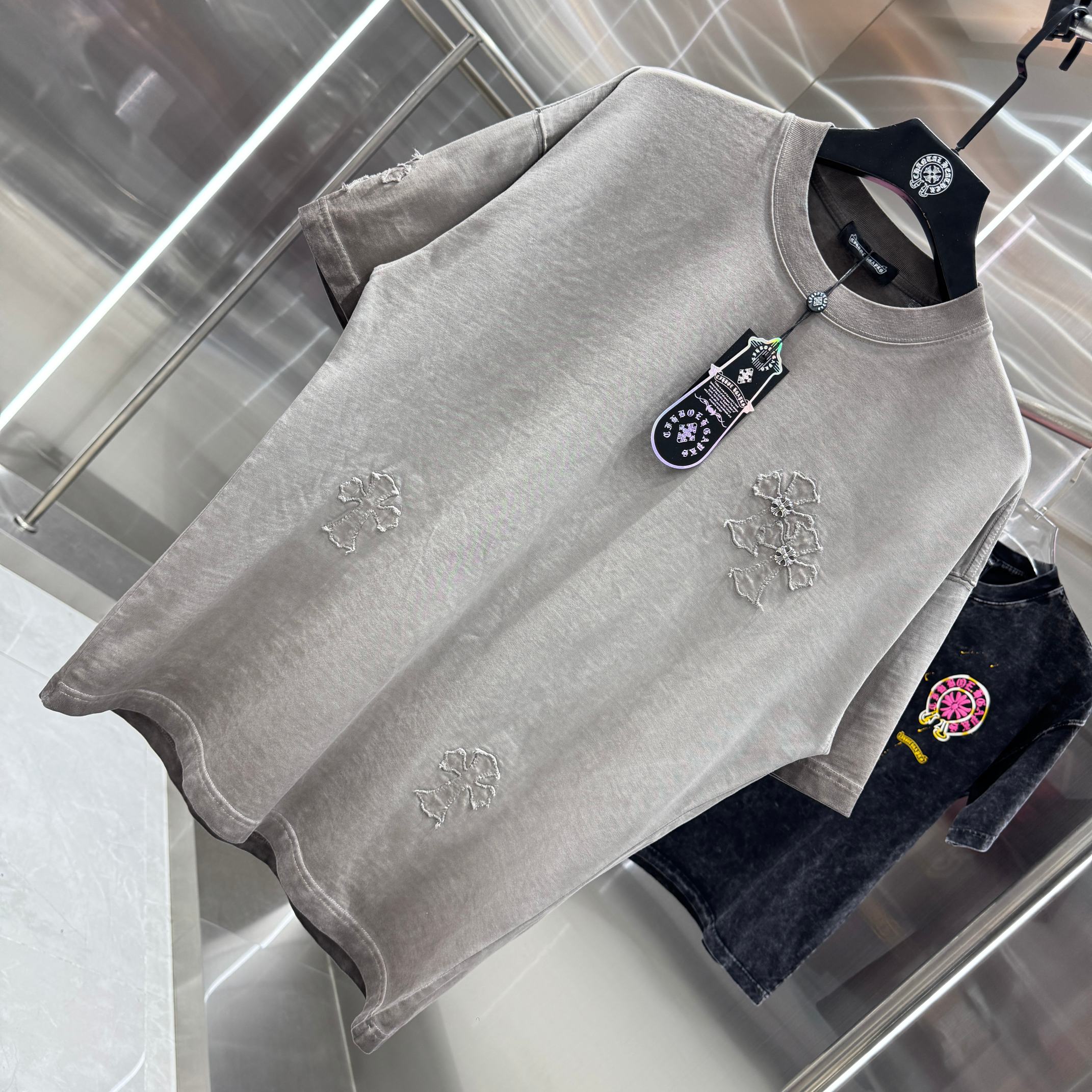 Chrome Hearts 克罗心 CH 春夏新款 2026 重工水洗贴布绣短袖T恤 重工水洗面料330克重