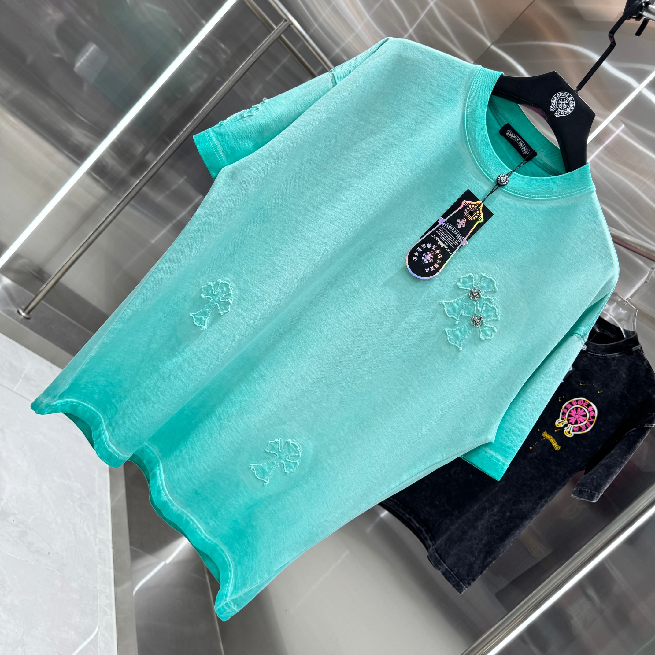 Chrome Hearts 克罗心 CH 春夏新款 2026 重工水洗贴布绣短袖T恤 重工水洗面料330克重