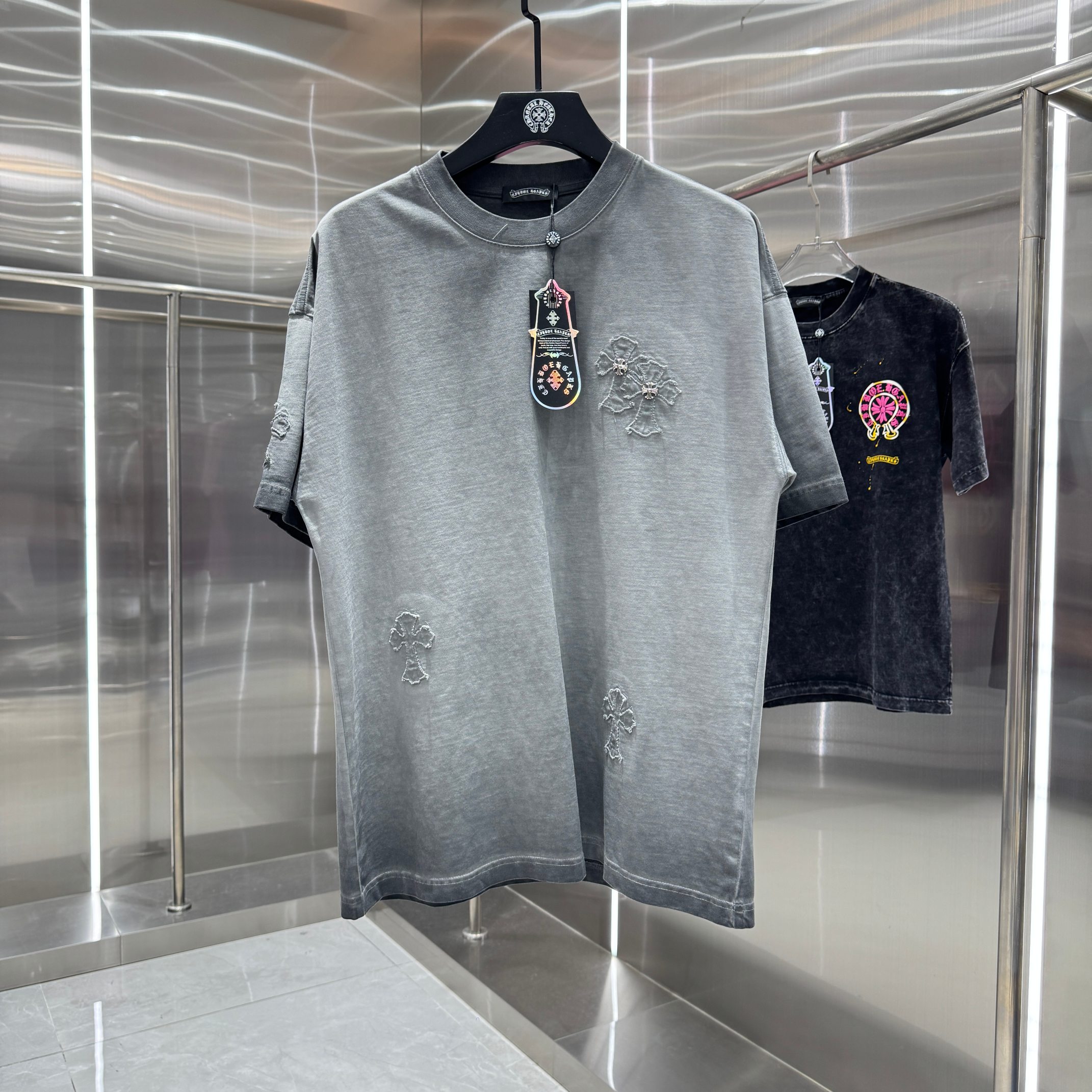 Chrome Hearts 克罗心 CH 春夏新款 2026 重工水洗贴布绣短袖T恤 重工水洗面料330克重