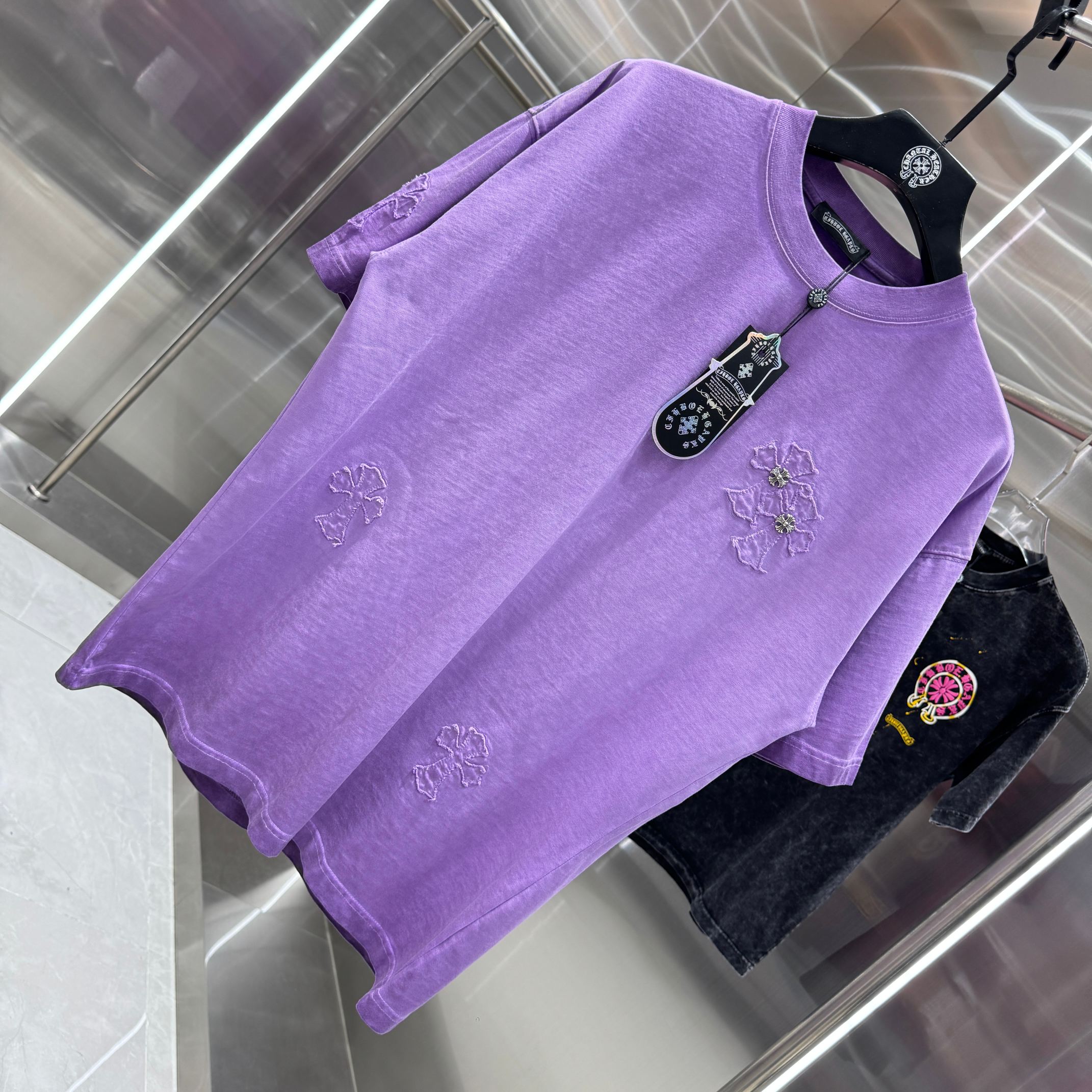 Chrome Hearts 克罗心 CH 春夏新款 2026 重工水洗贴布绣短袖T恤 重工水洗面料330克重