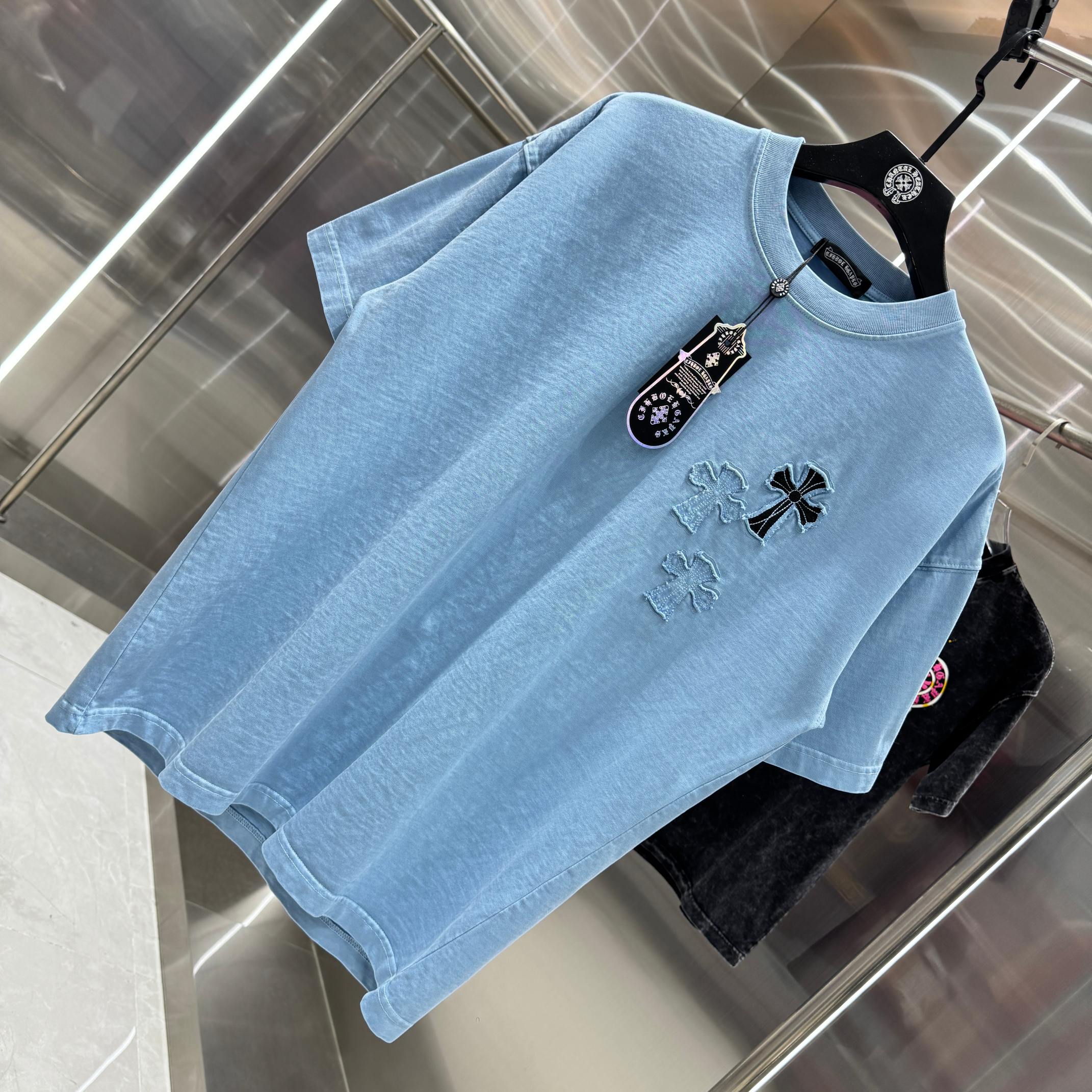 Chrome Hearts 克罗心 CH 春夏新款 2026 贴布绣绣花工艺短袖T恤 重工水洗面料330克重