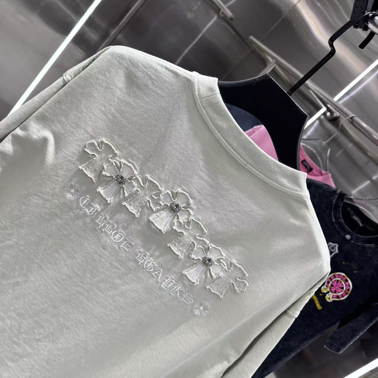 Chrome Hearts 克罗心 CH 春夏新款 2026 贴布绣绣花工艺短袖T恤 重工水洗面料330克重