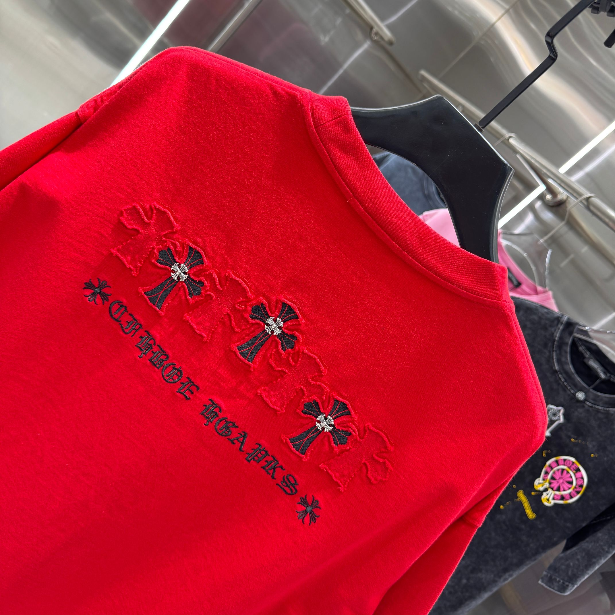 Chrome Hearts 克罗心 CH 春夏新款 2026 贴布绣绣花工艺短袖T恤 重工水洗面料330克重