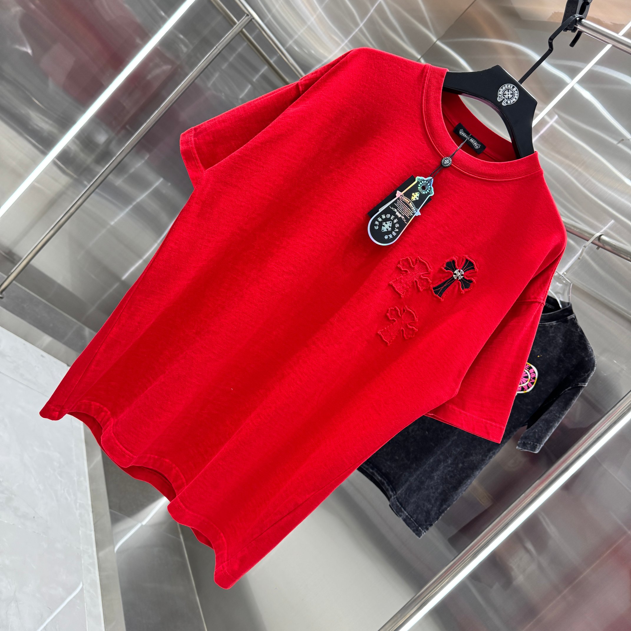 Chrome Hearts 克罗心 CH 春夏新款 2026 贴布绣绣花工艺短袖T恤 重工水洗面料330克重