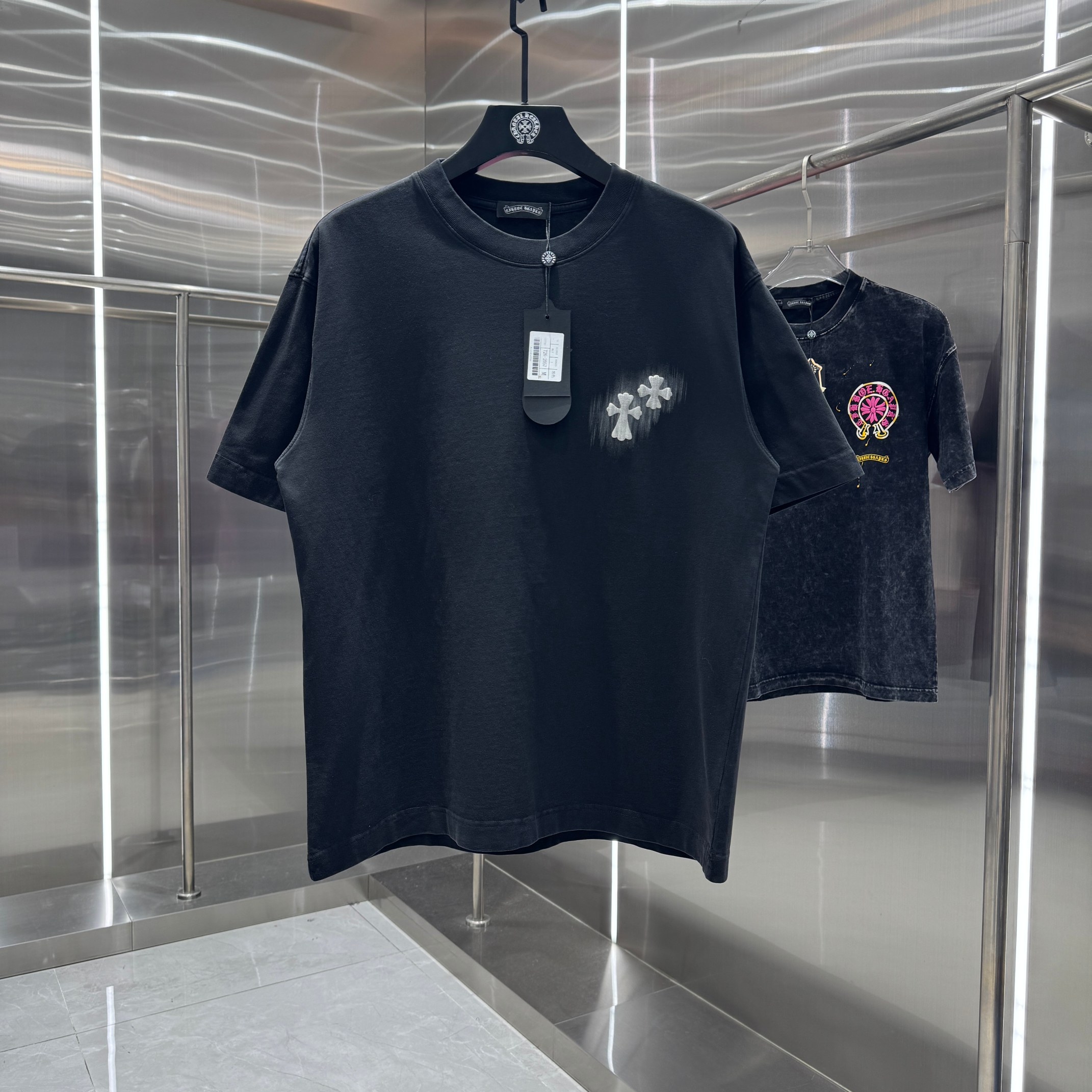 Chrome Hearts 克罗心 CH 春夏新款 2026 手工刷浆印花工艺短袖T恤 重工水洗面料320克重