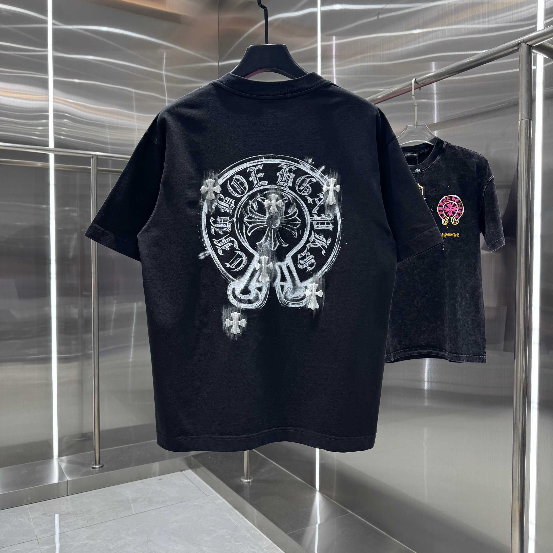 Chrome Hearts 克罗心 CH 春夏新款 2026 手工刷浆印花工艺短袖T恤 重工水洗面料320克重