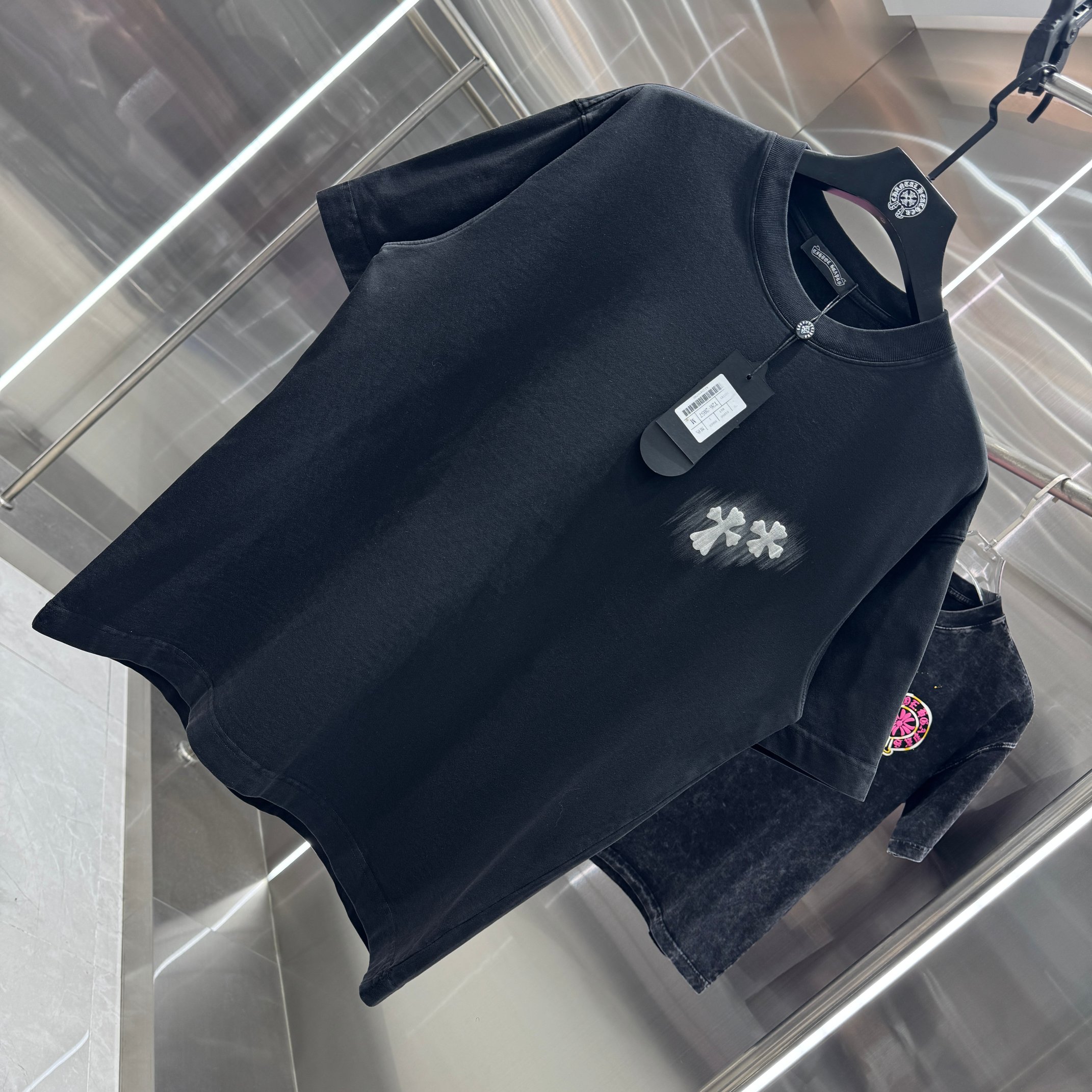 Chrome Hearts 克罗心 CH 春夏新款 2026 手工刷浆印花工艺短袖T恤 重工水洗面料320克重
