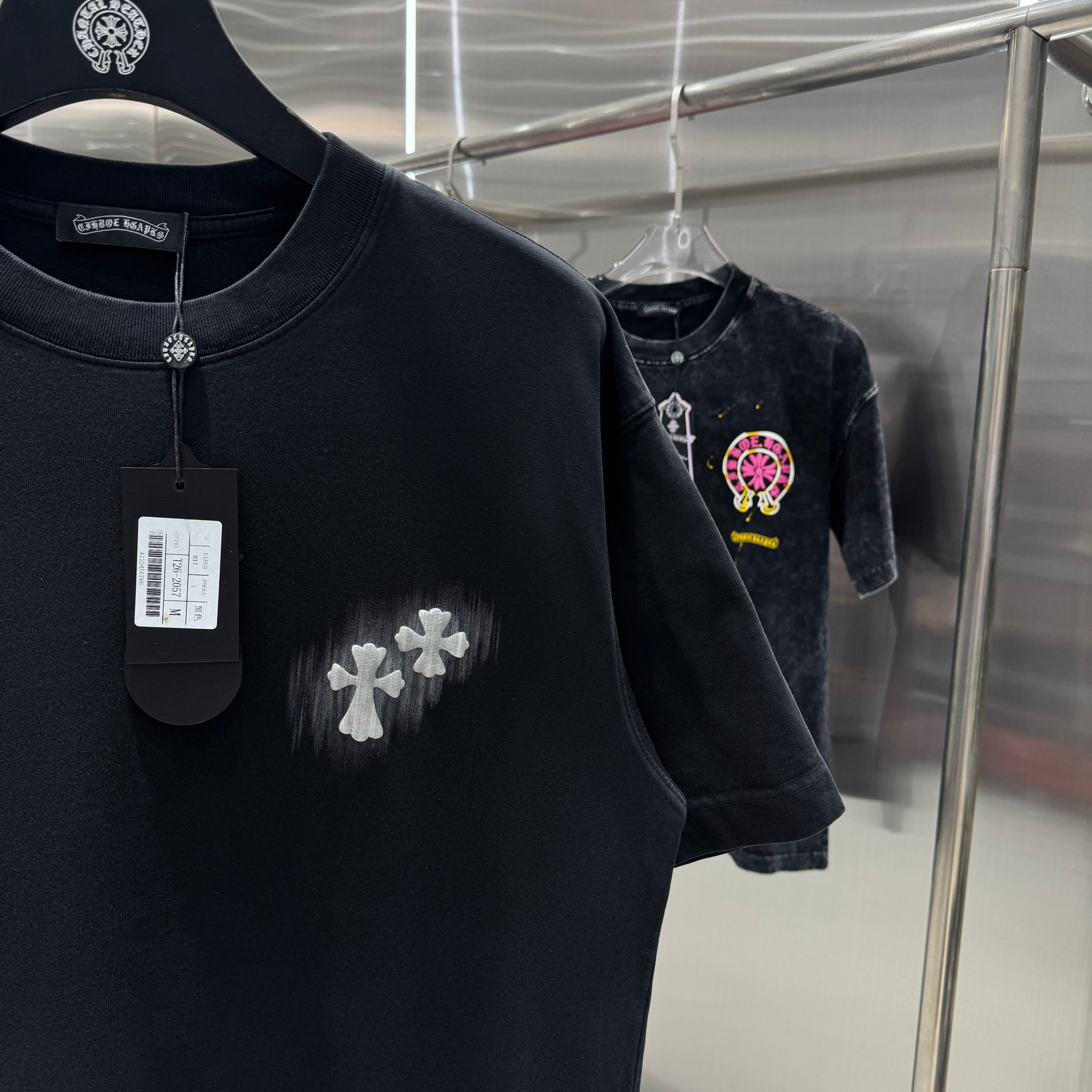Chrome Hearts 克罗心 CH 春夏新款 2026 手工刷浆印花工艺短袖T恤 重工水洗面料320克重