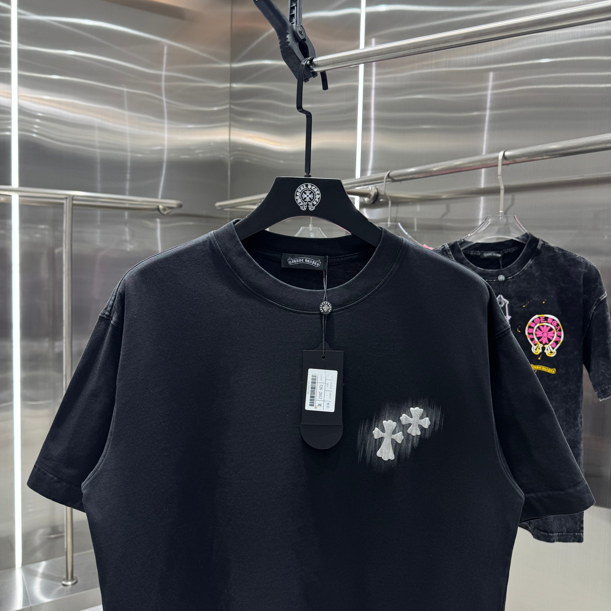 Chrome Hearts 克罗心 CH 春夏新款 2026 手工刷浆印花工艺短袖T恤 重工水洗面料320克重