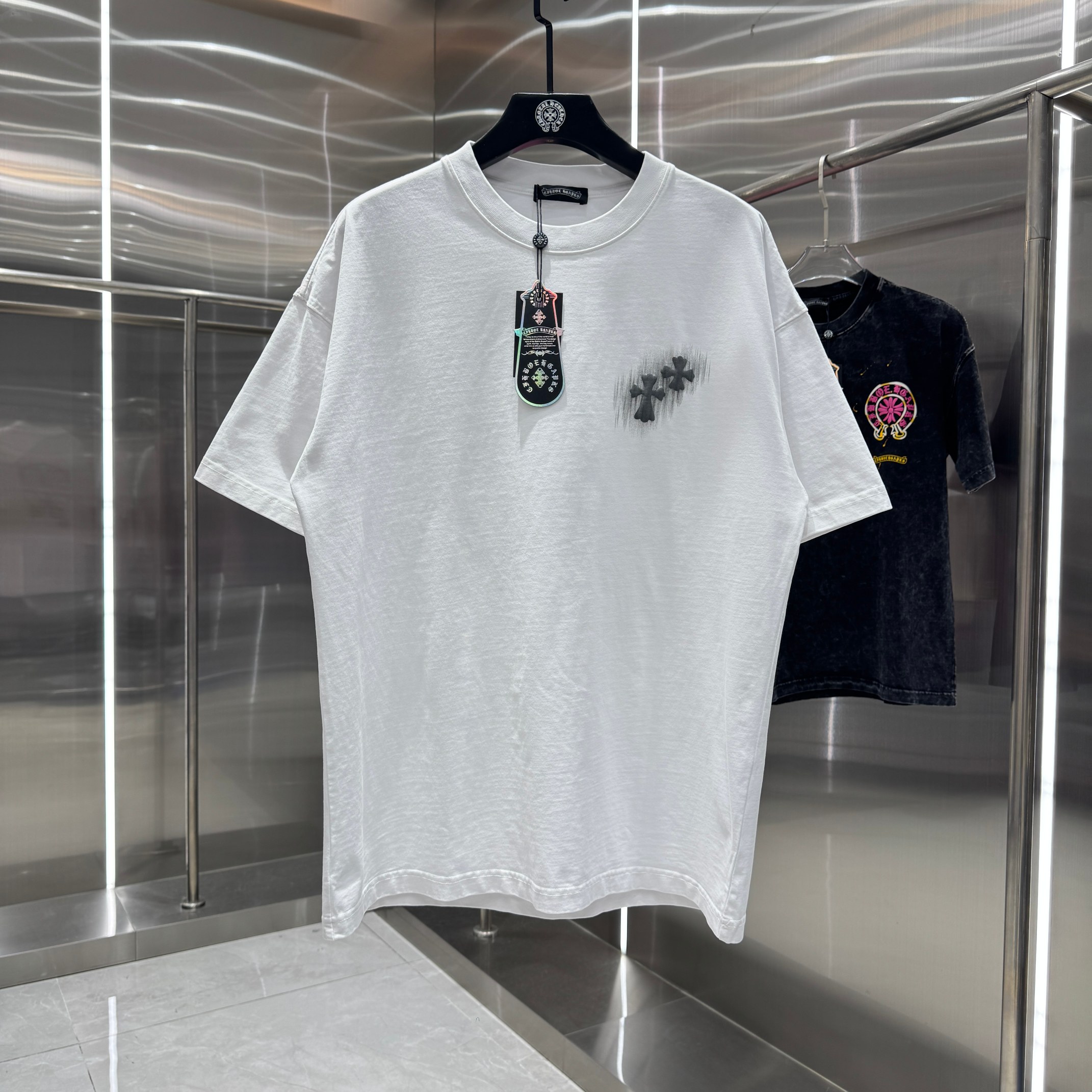 Chrome Hearts 克罗心 CH 春夏新款 2026 手工刷浆印花工艺短袖T恤 重工水洗面料320克重