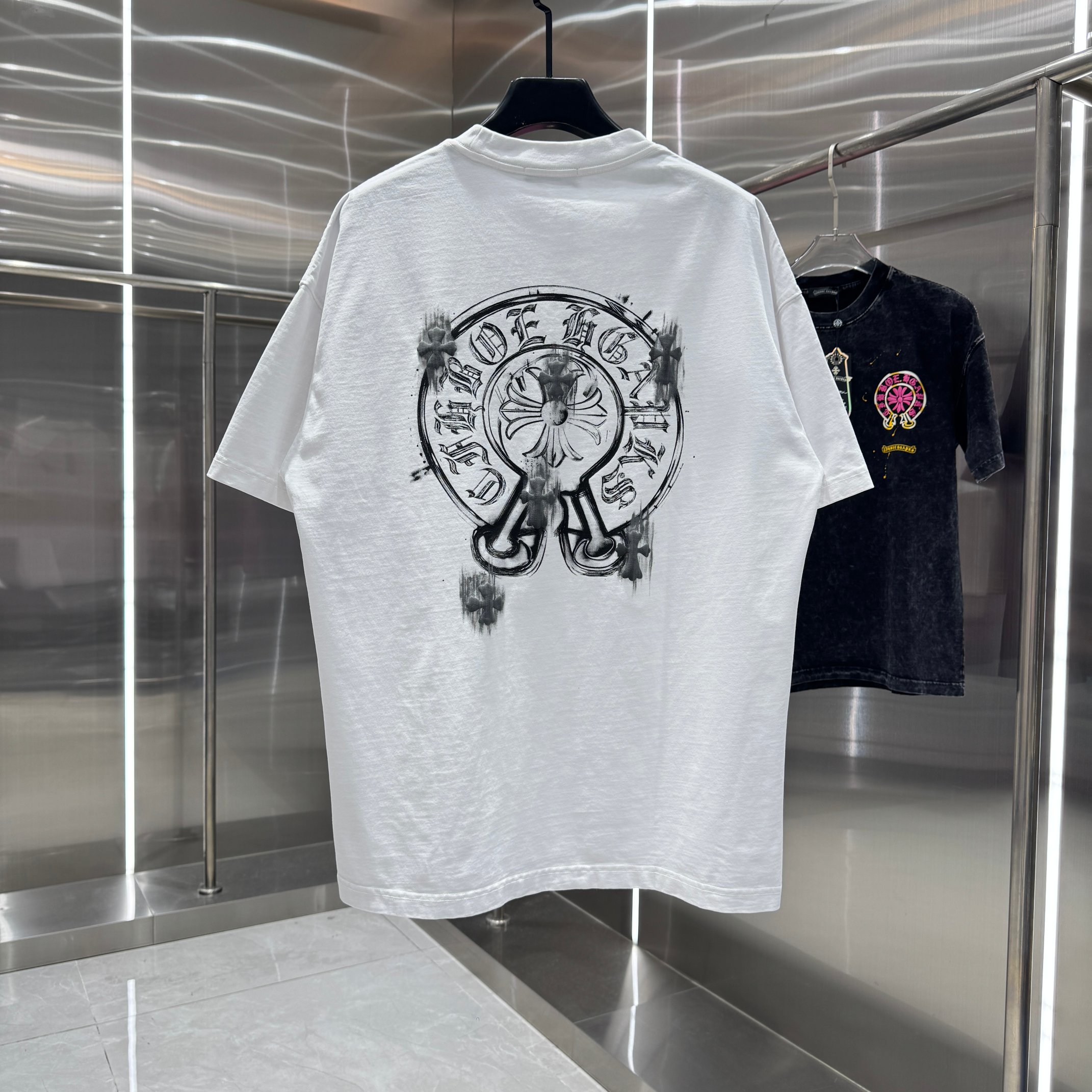Chrome Hearts 克罗心 CH 春夏新款 2026 手工刷浆印花工艺短袖T恤 重工水洗面料320克重
