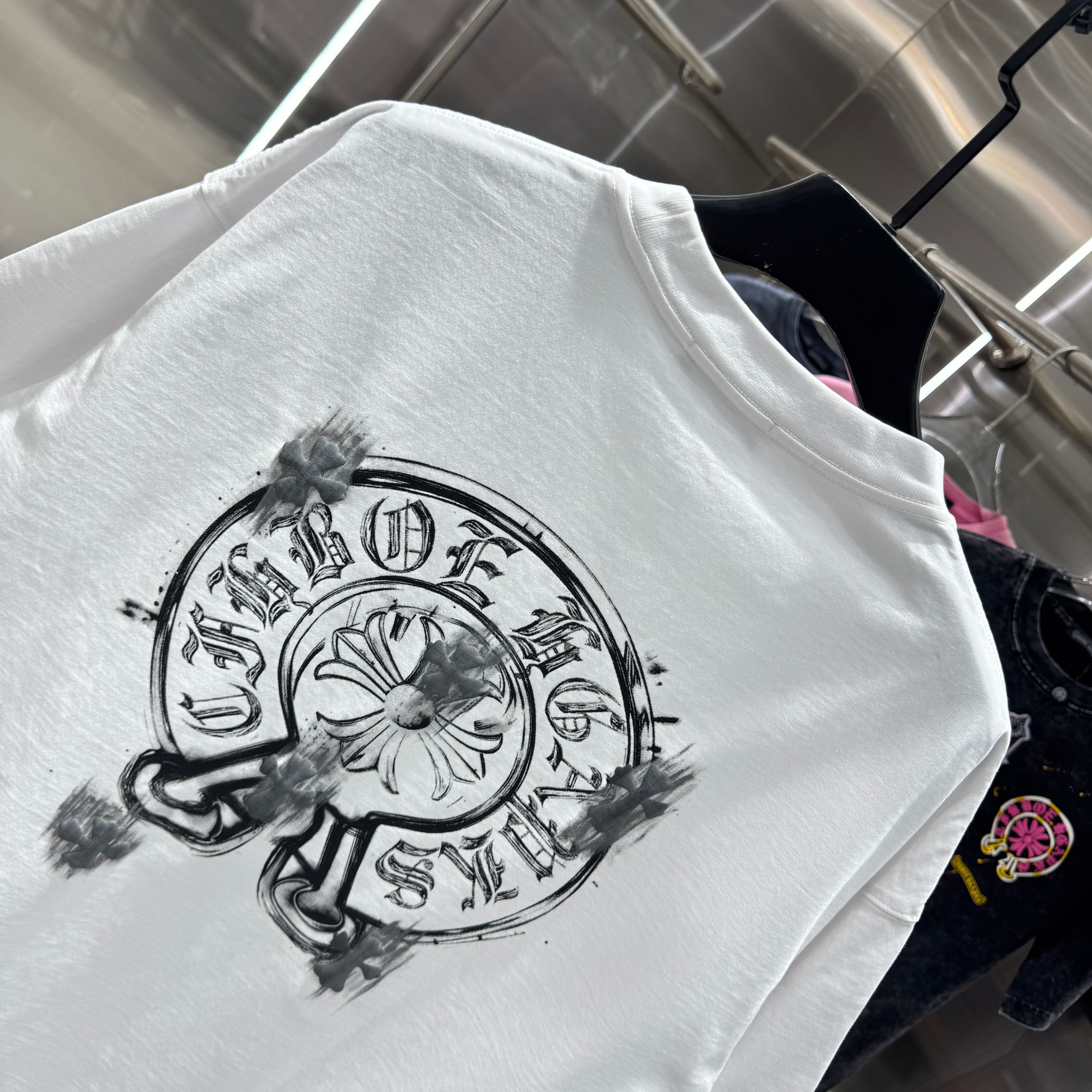 Chrome Hearts 克罗心 CH 春夏新款 2026 手工刷浆印花工艺短袖T恤 重工水洗面料320克重