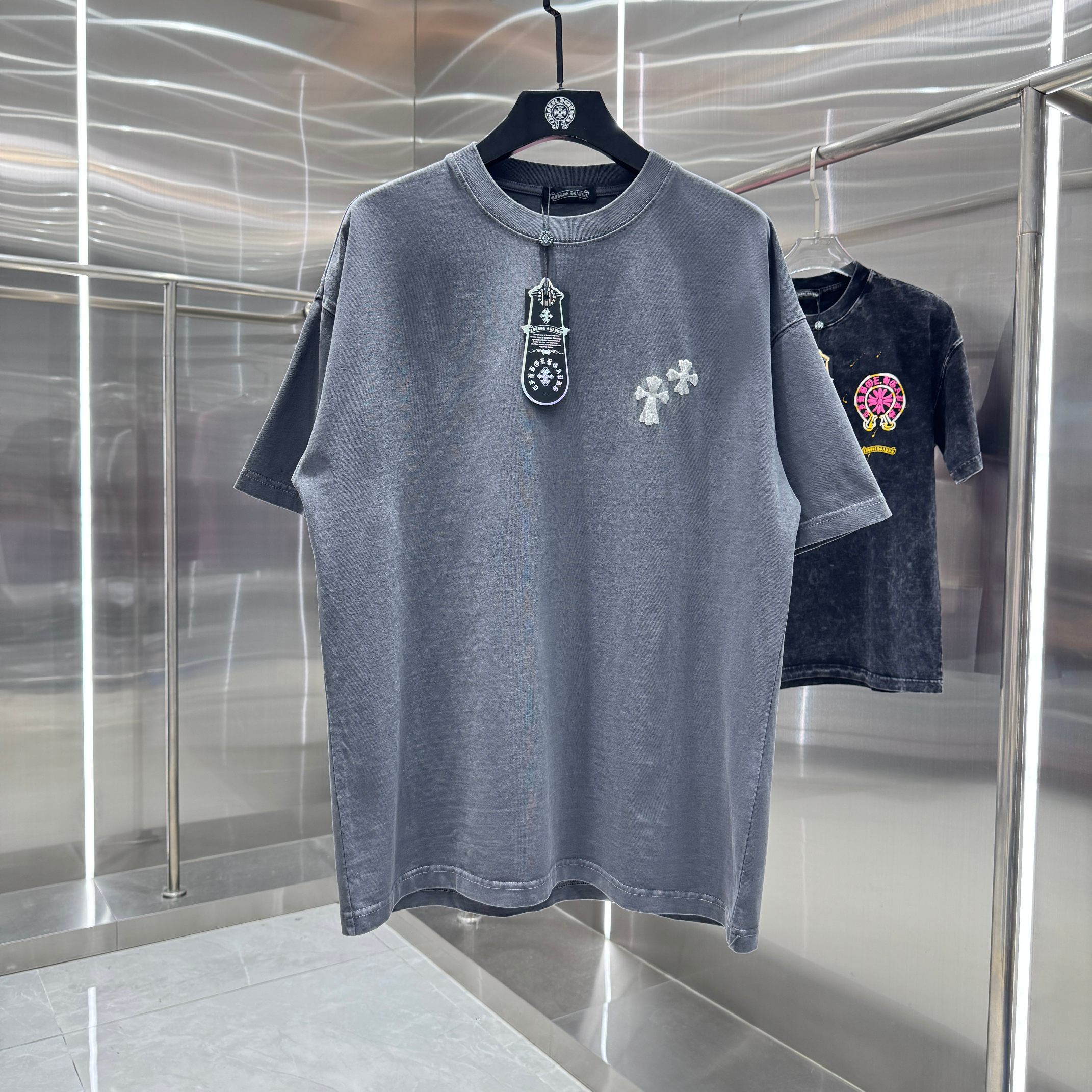 Chrome Hearts 克罗心 CH 春夏新款 2026 手工刷浆印花工艺短袖T恤 重工水洗面料320克重