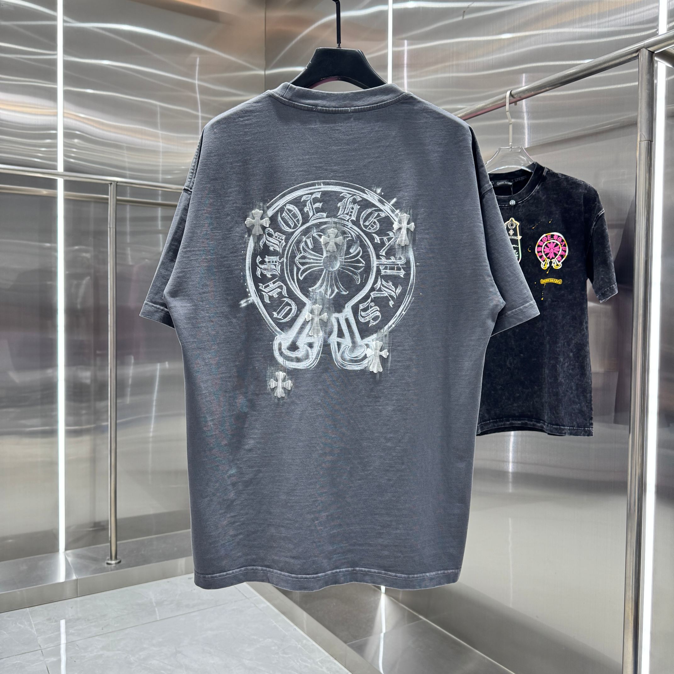 Chrome Hearts 克罗心 CH 春夏新款 2026 手工刷浆印花工艺短袖T恤 重工水洗面料320克重