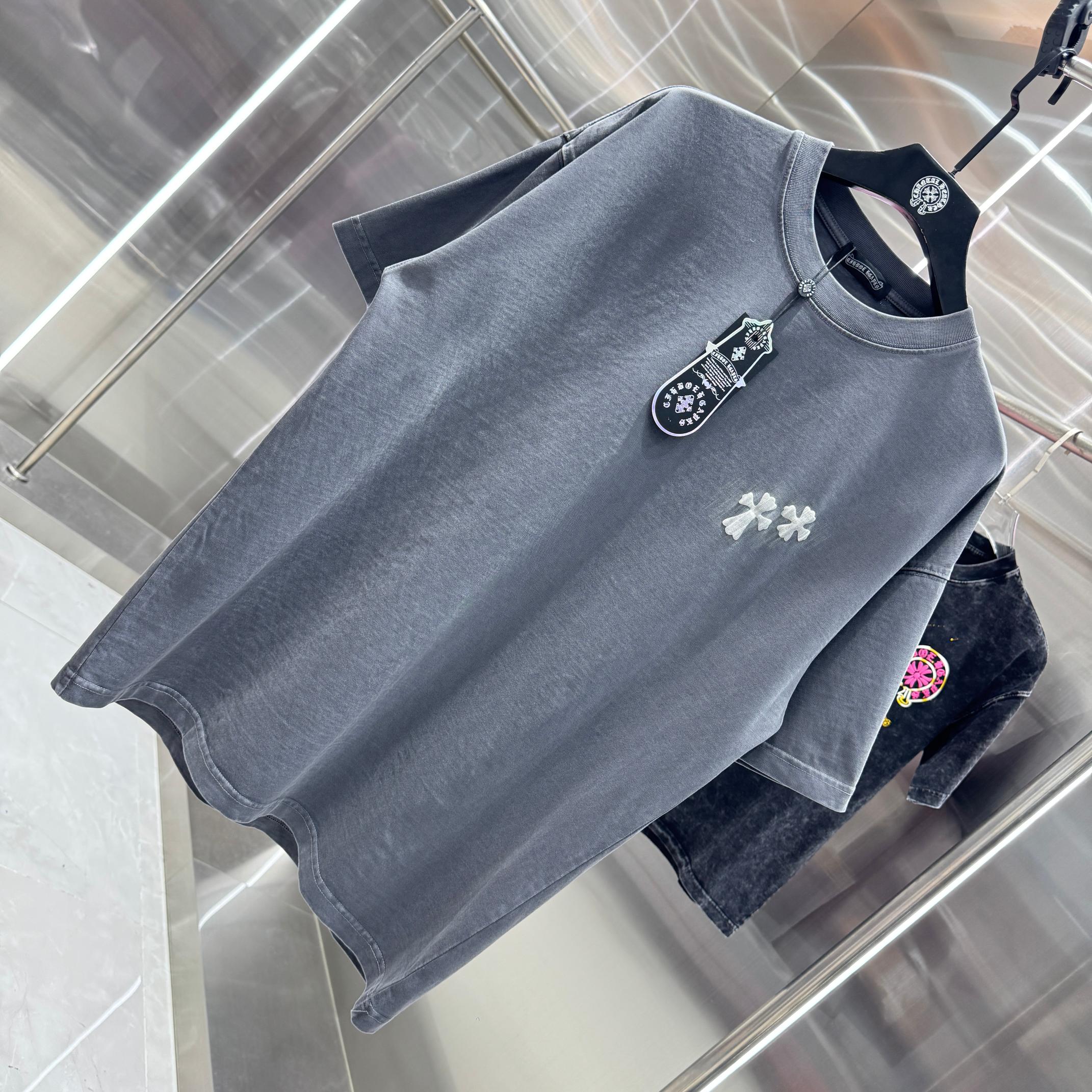 Chrome Hearts 克罗心 CH 春夏新款 2026 手工刷浆印花工艺短袖T恤 重工水洗面料320克重