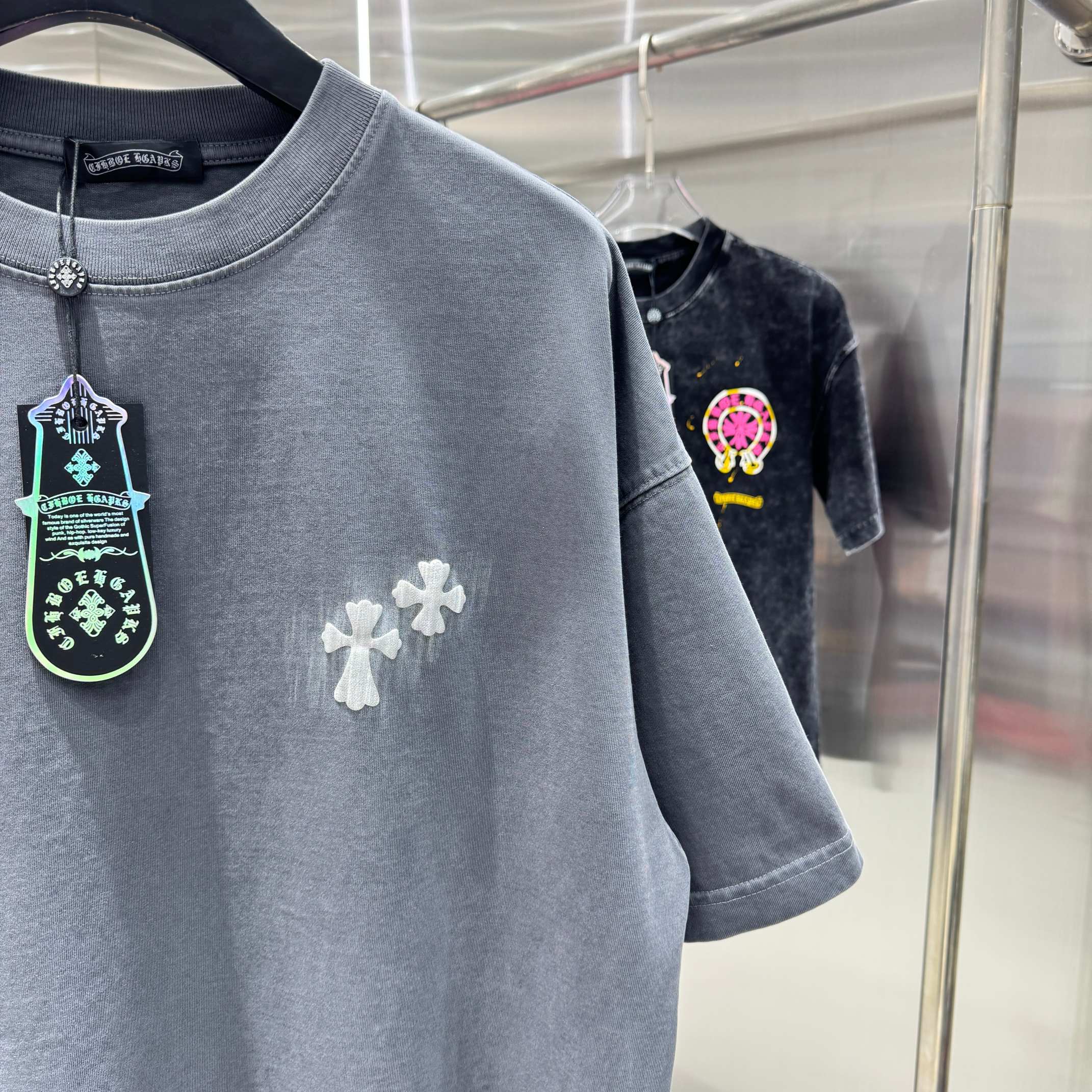 Chrome Hearts 克罗心 CH 春夏新款 2026 手工刷浆印花工艺短袖T恤 重工水洗面料320克重