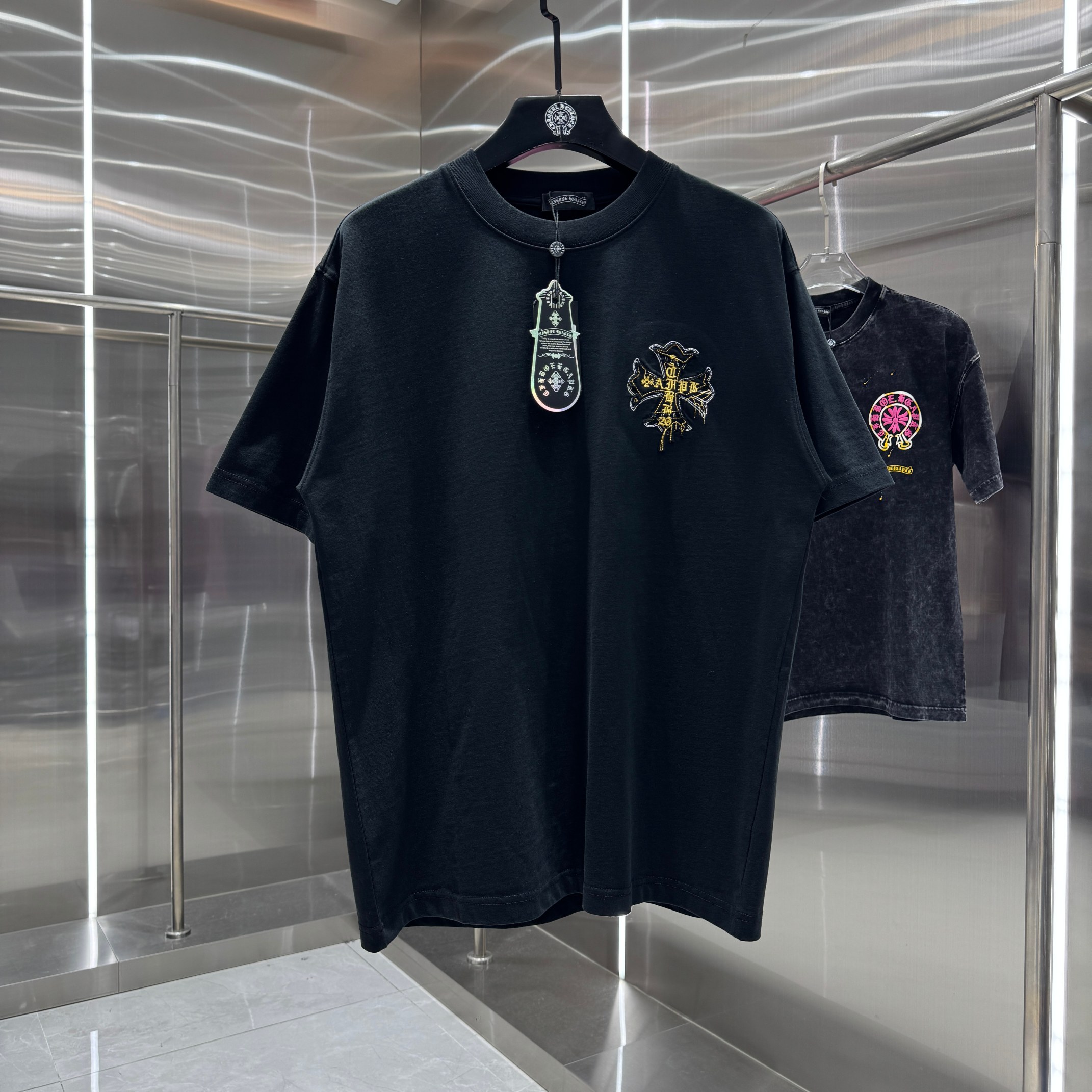 Chrome Hearts 克罗心 CH 春夏新款 2026 重工水洗贴布绣 万针刺绣工艺短袖T恤 重工水洗面料300克重