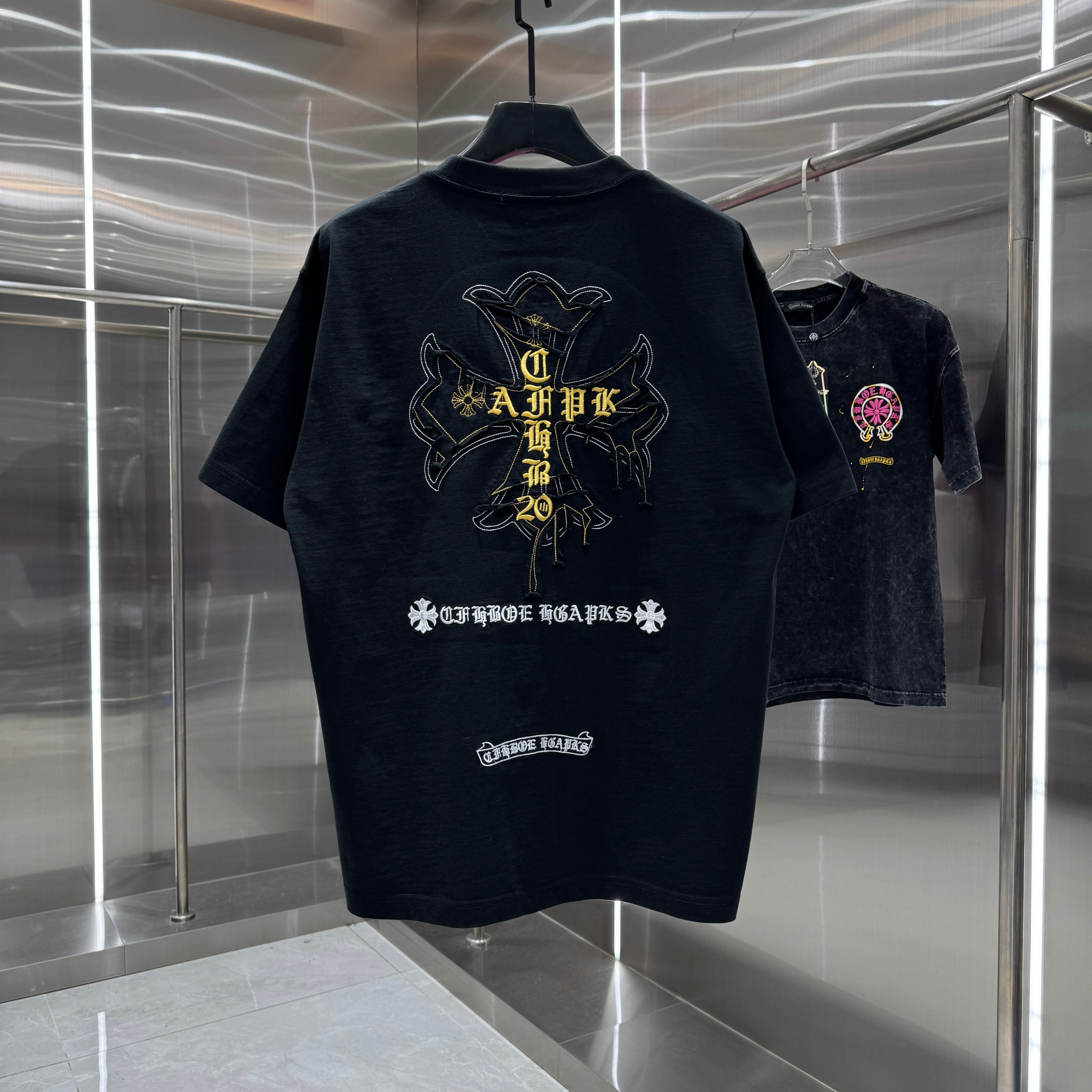 Chrome Hearts 克罗心 CH 春夏新款 2026 重工水洗贴布绣 万针刺绣工艺短袖T恤 重工水洗面料300克重