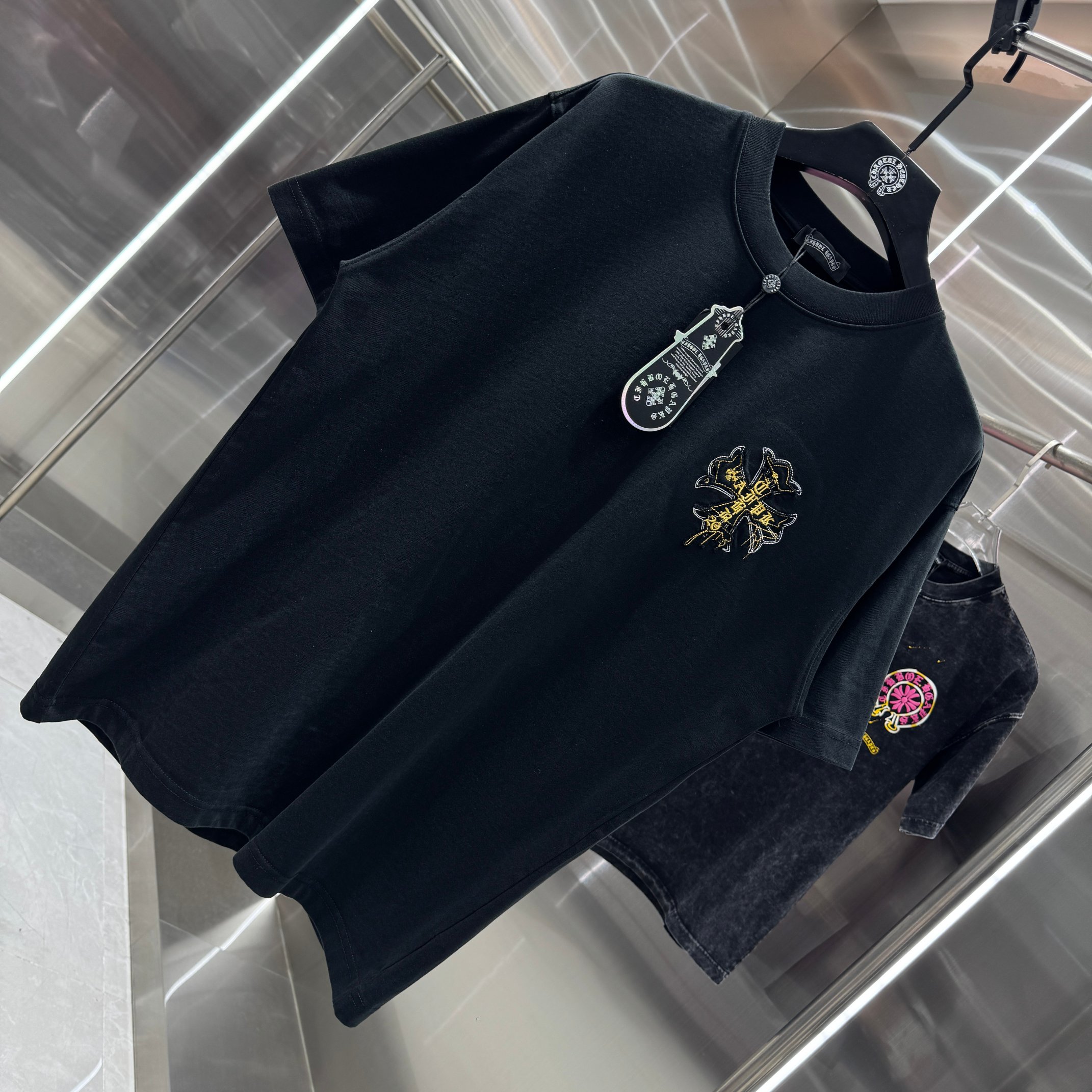 Chrome Hearts 克罗心 CH 春夏新款 2026 重工水洗贴布绣 万针刺绣工艺短袖T恤 重工水洗面料300克重