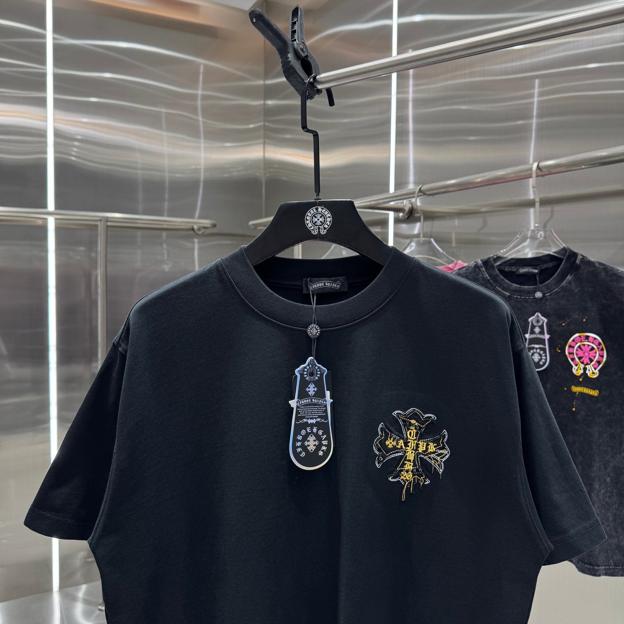 Chrome Hearts 克罗心 CH 春夏新款 2026 重工水洗贴布绣 万针刺绣工艺短袖T恤 重工水洗面料300克重