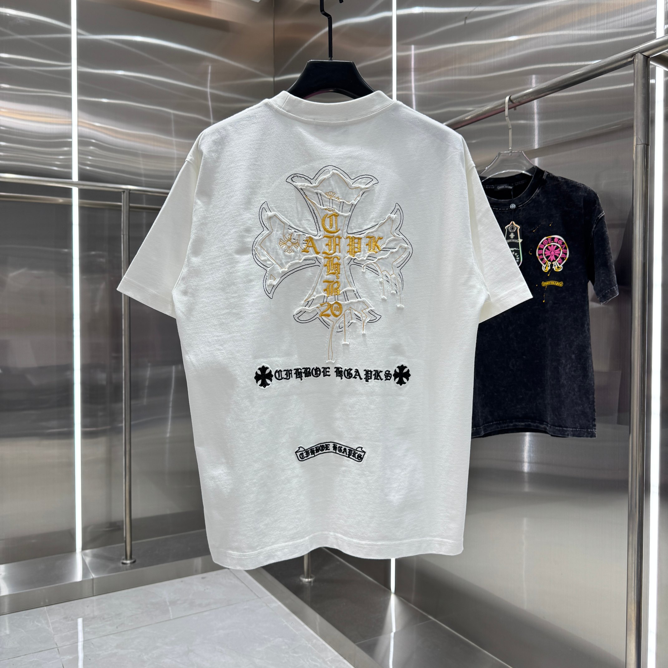 Chrome Hearts 克罗心 CH 春夏新款 2026 重工水洗贴布绣 万针刺绣工艺短袖T恤 重工水洗面料300克重
