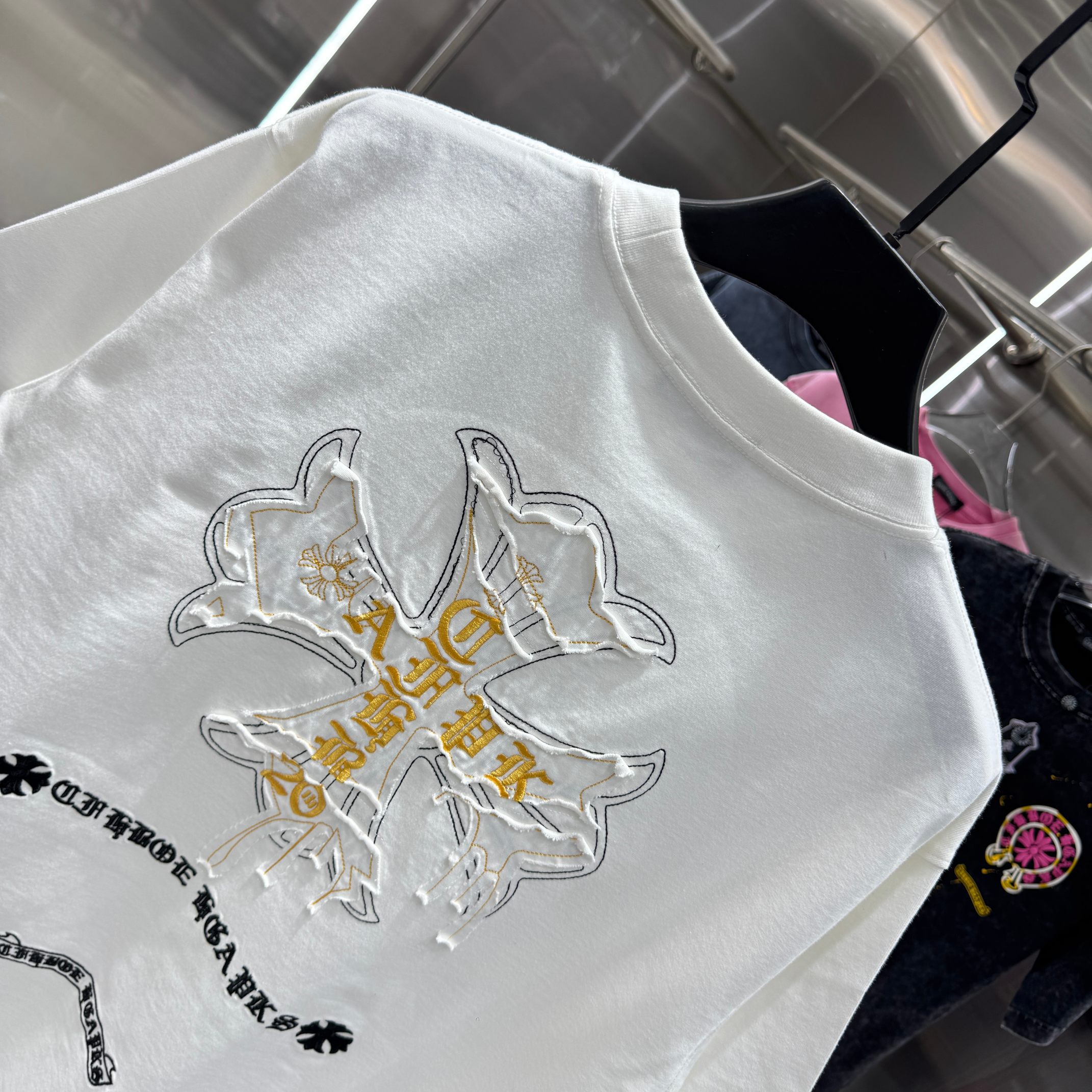 Chrome Hearts 克罗心 CH 春夏新款 2026 重工水洗贴布绣 万针刺绣工艺短袖T恤 重工水洗面料300克重