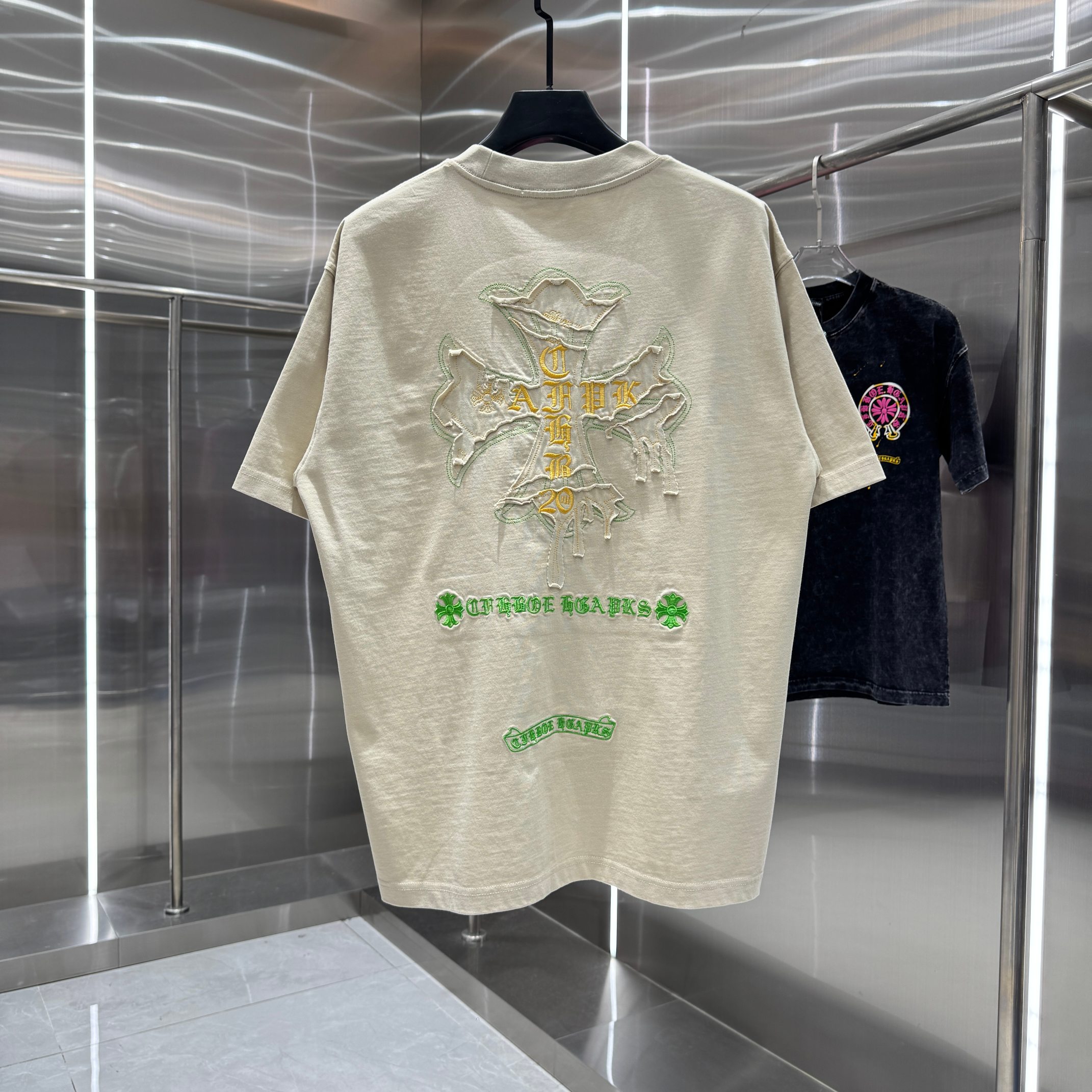 Chrome Hearts 克罗心 CH 春夏新款 2026 重工水洗贴布绣 万针刺绣工艺短袖T恤 重工水洗面料300克重