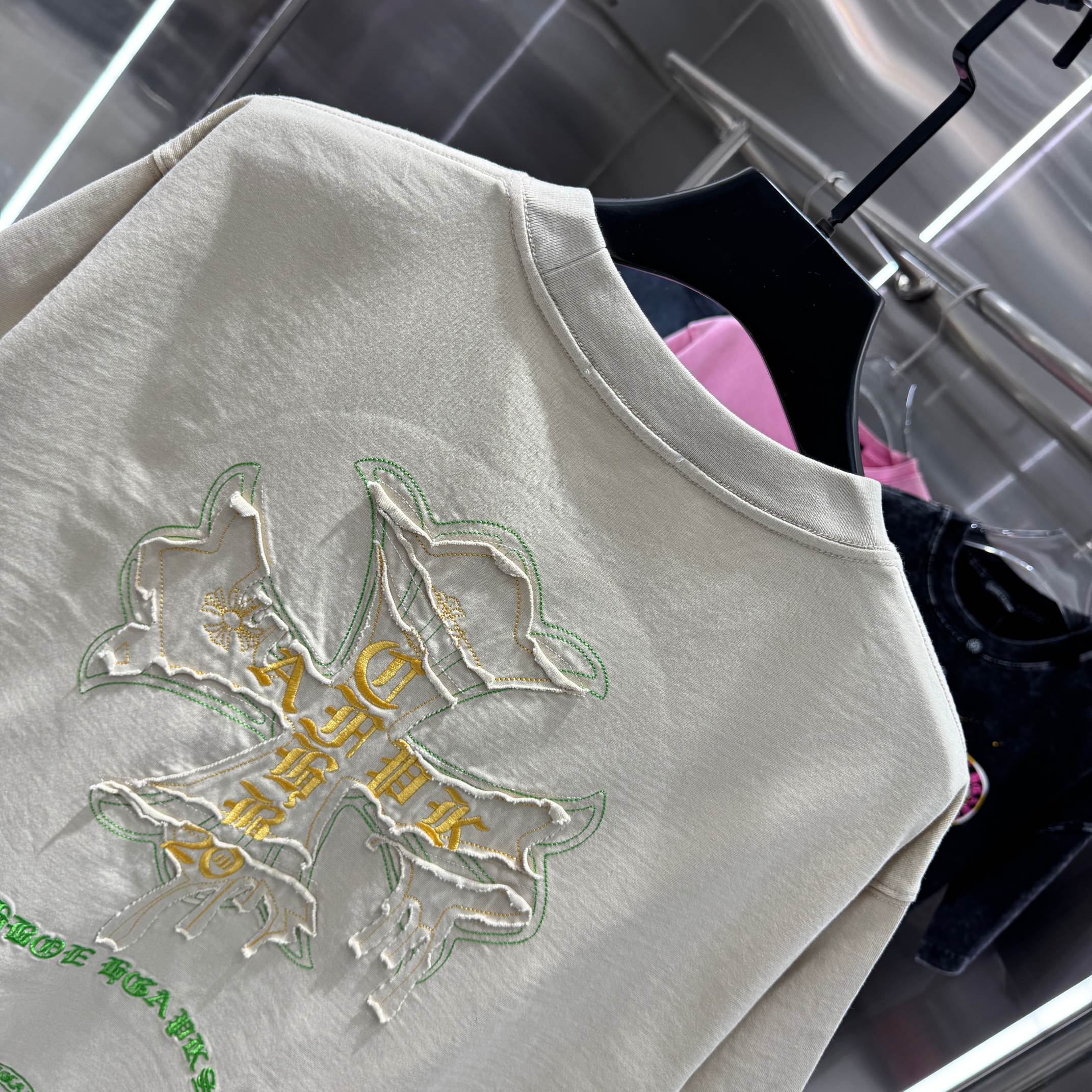 Chrome Hearts 克罗心 CH 春夏新款 2026 重工水洗贴布绣 万针刺绣工艺短袖T恤 重工水洗面料300克重