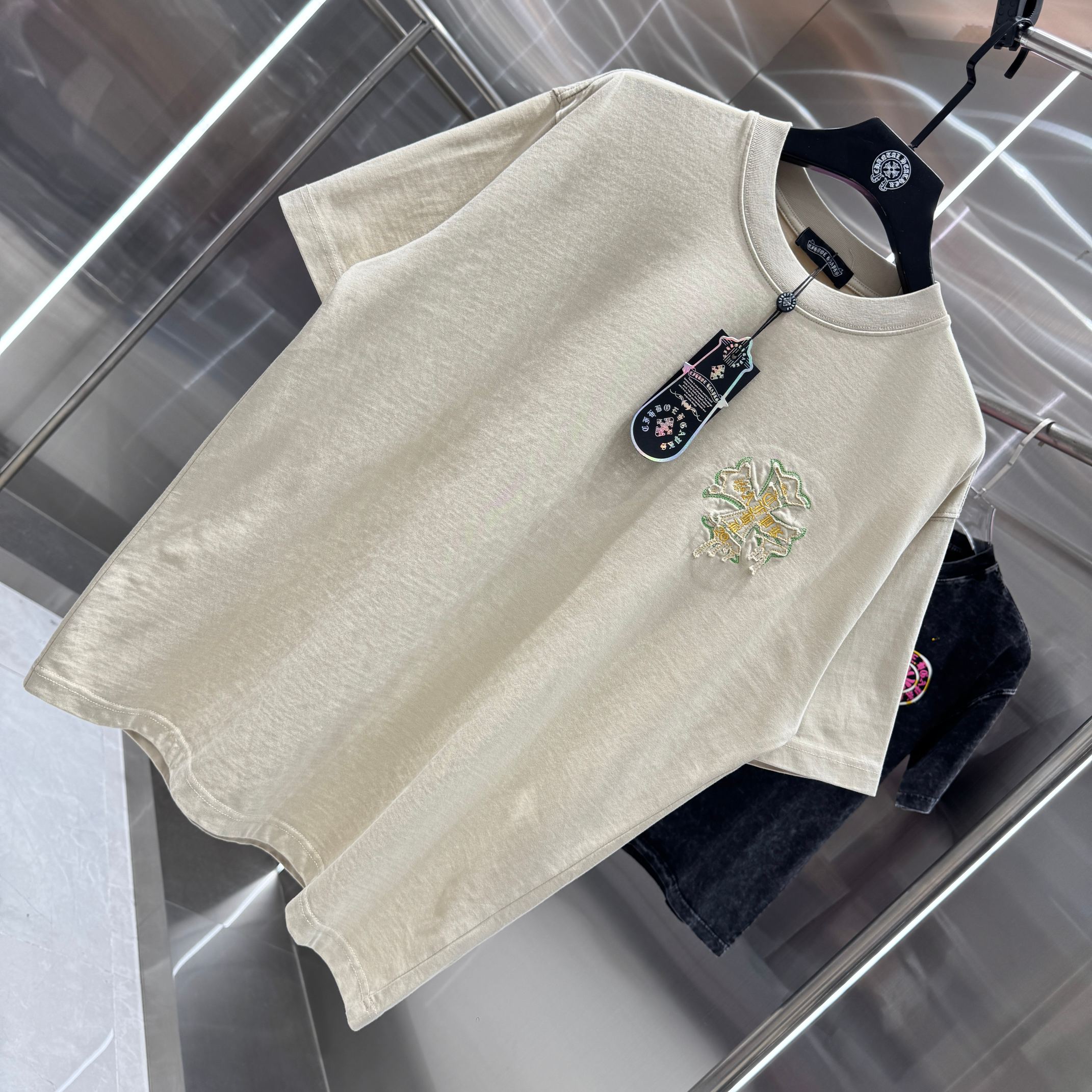 Chrome Hearts 克罗心 CH 春夏新款 2026 重工水洗贴布绣 万针刺绣工艺短袖T恤 重工水洗面料300克重