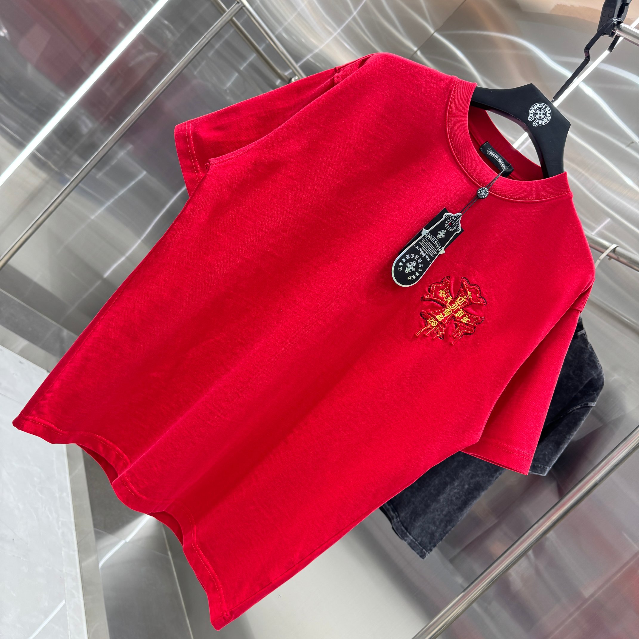 Chrome Hearts 克罗心 CH 春夏新款 2026 重工水洗贴布绣 万针刺绣工艺短袖T恤 重工水洗面料300克重