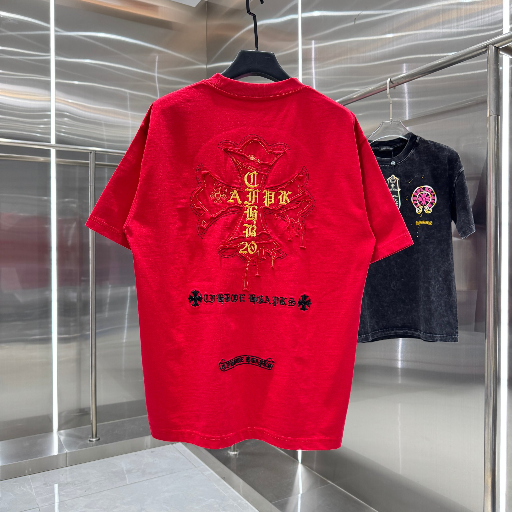 Chrome Hearts 克罗心 CH 春夏新款 2026 重工水洗贴布绣 万针刺绣工艺短袖T恤 重工水洗面料300克重
