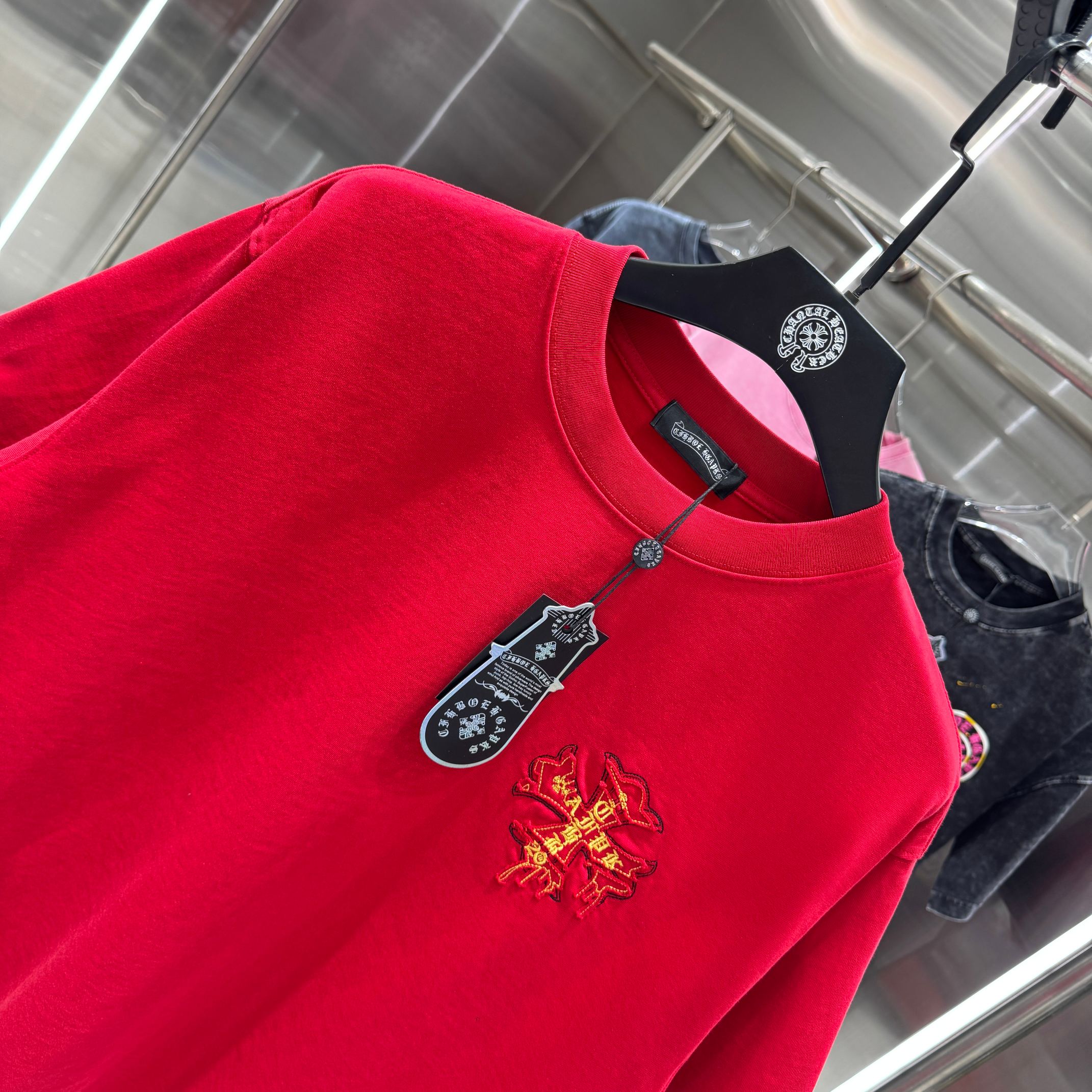 Chrome Hearts 克罗心 CH 春夏新款 2026 重工水洗贴布绣 万针刺绣工艺短袖T恤 重工水洗面料300克重