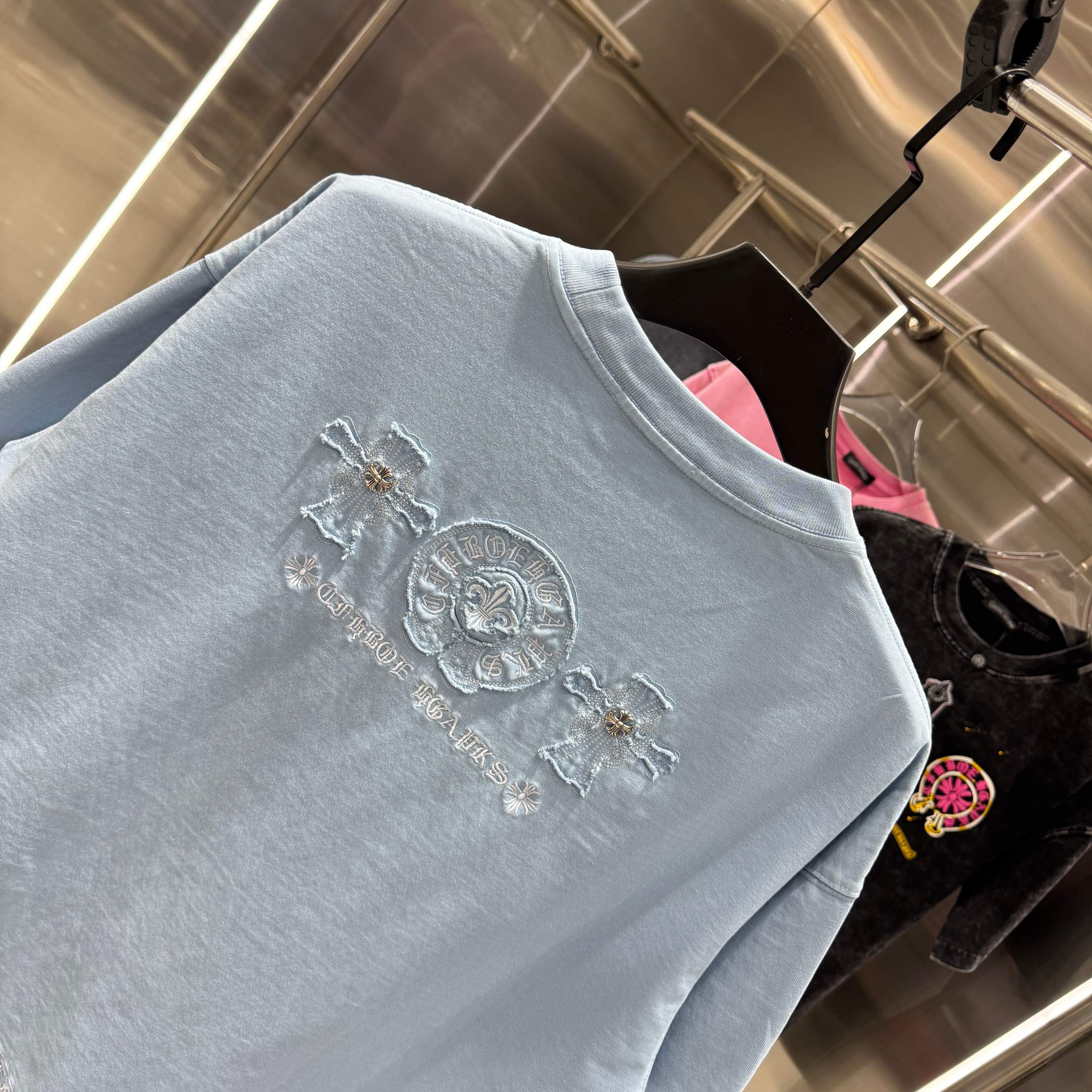 Chrome Hearts 克罗心 CH 春夏新款 2026 贴布绣绣花工艺短袖T恤 重工水洗面料350克重