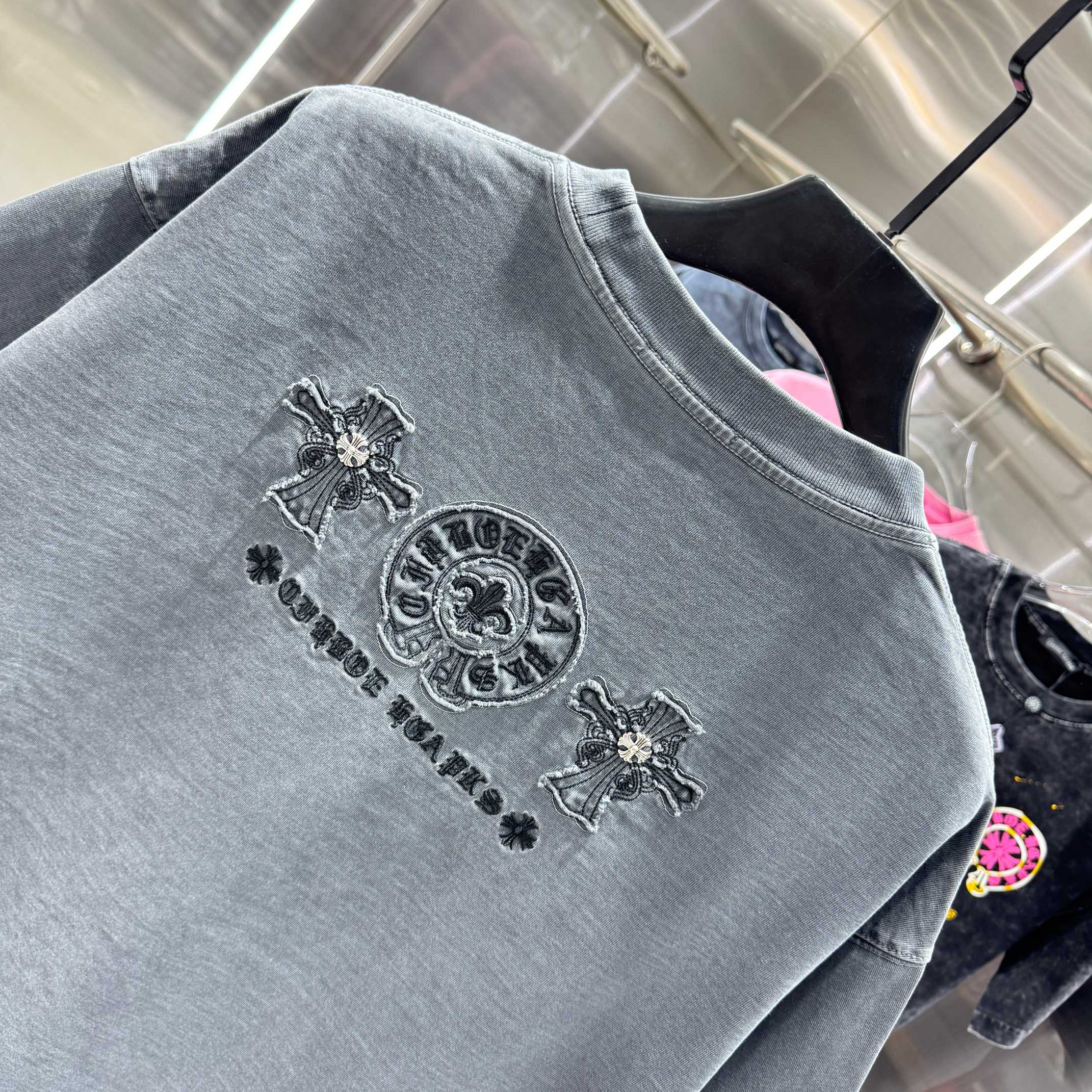 Chrome Hearts 克罗心 CH 春夏新款 2026 贴布绣绣花工艺短袖T恤 重工水洗面料350克重