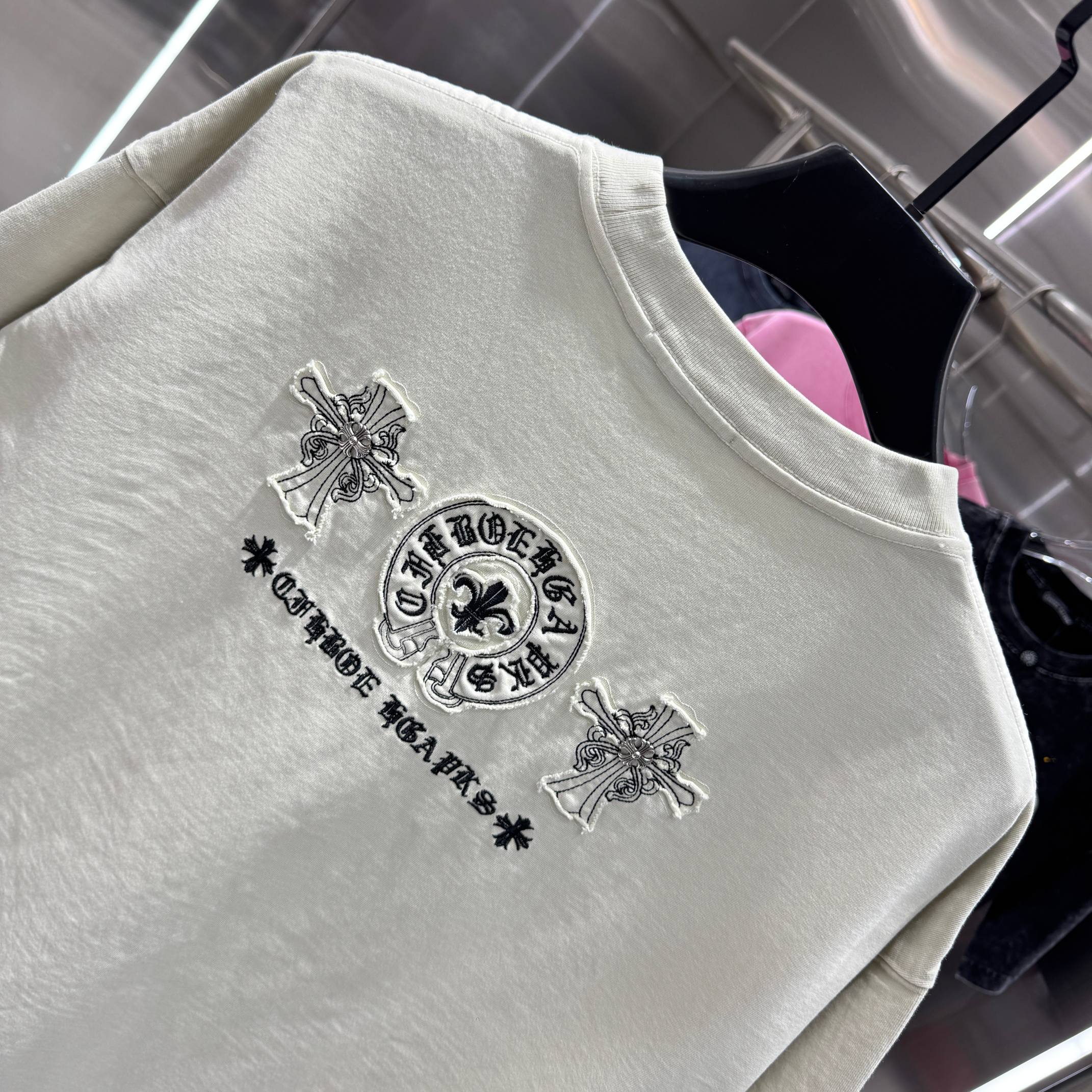 Chrome Hearts 克罗心 CH 春夏新款 2026 贴布绣绣花工艺短袖T恤 重工水洗面料350克重