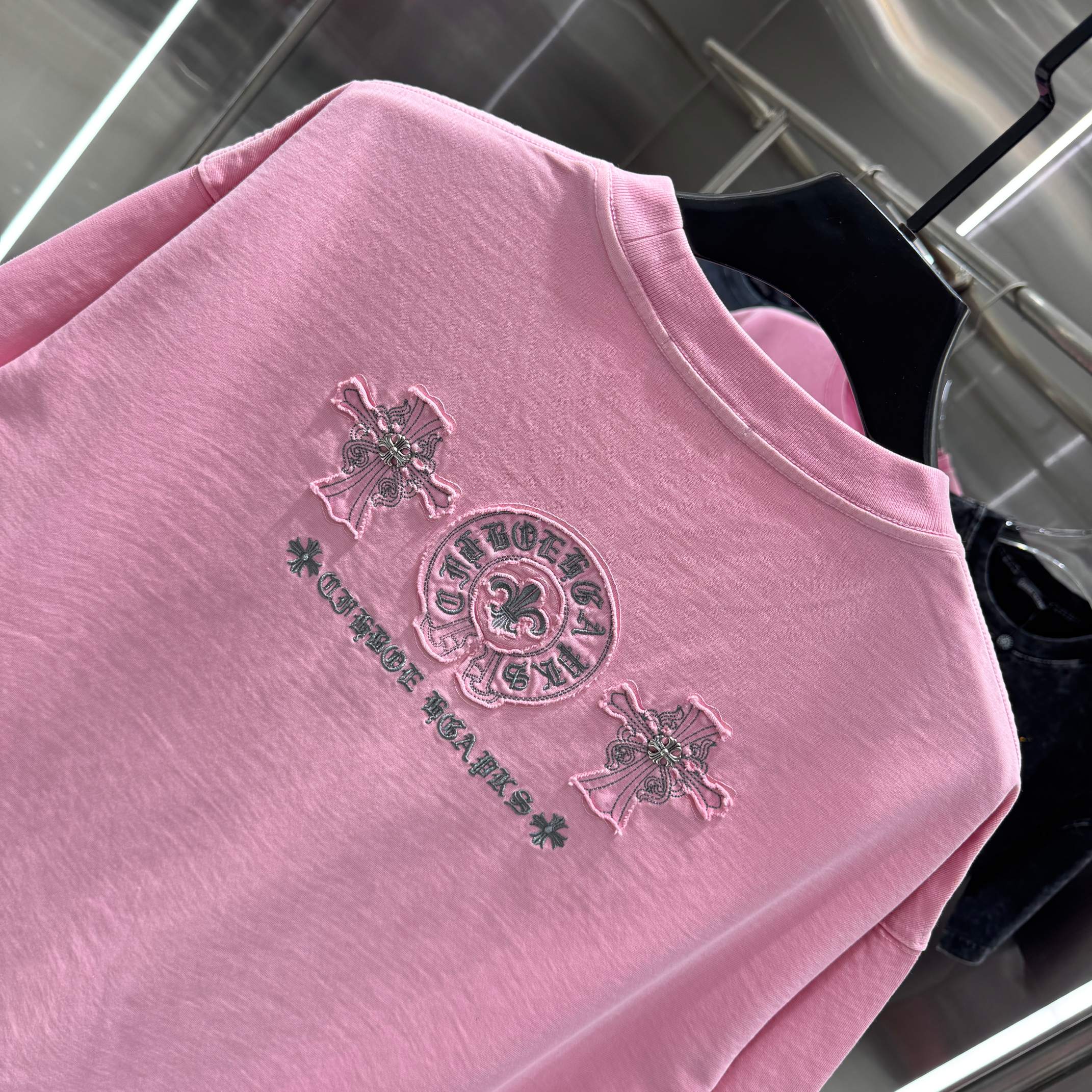 Chrome Hearts 克罗心 CH 春夏新款 2026 贴布绣绣花工艺短袖T恤 重工水洗面料350克重