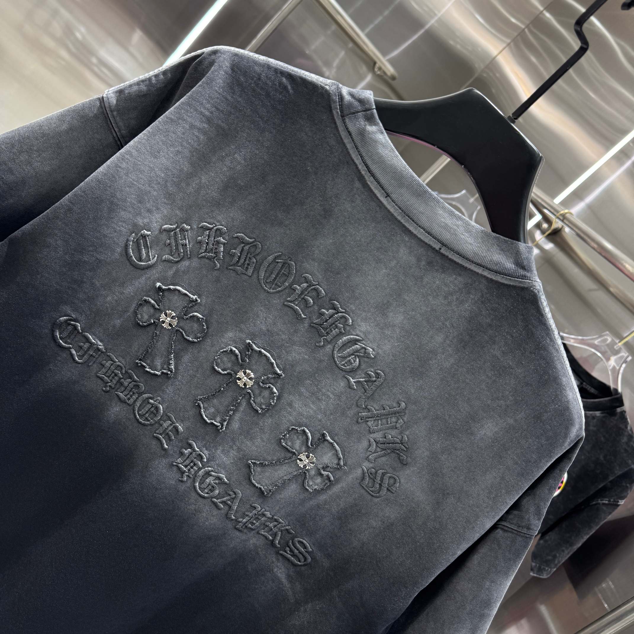 Chrome Hearts 克罗心 CH 春夏新款 2026 贴布绣绣花工艺短袖T恤 重工水洗面料350克重