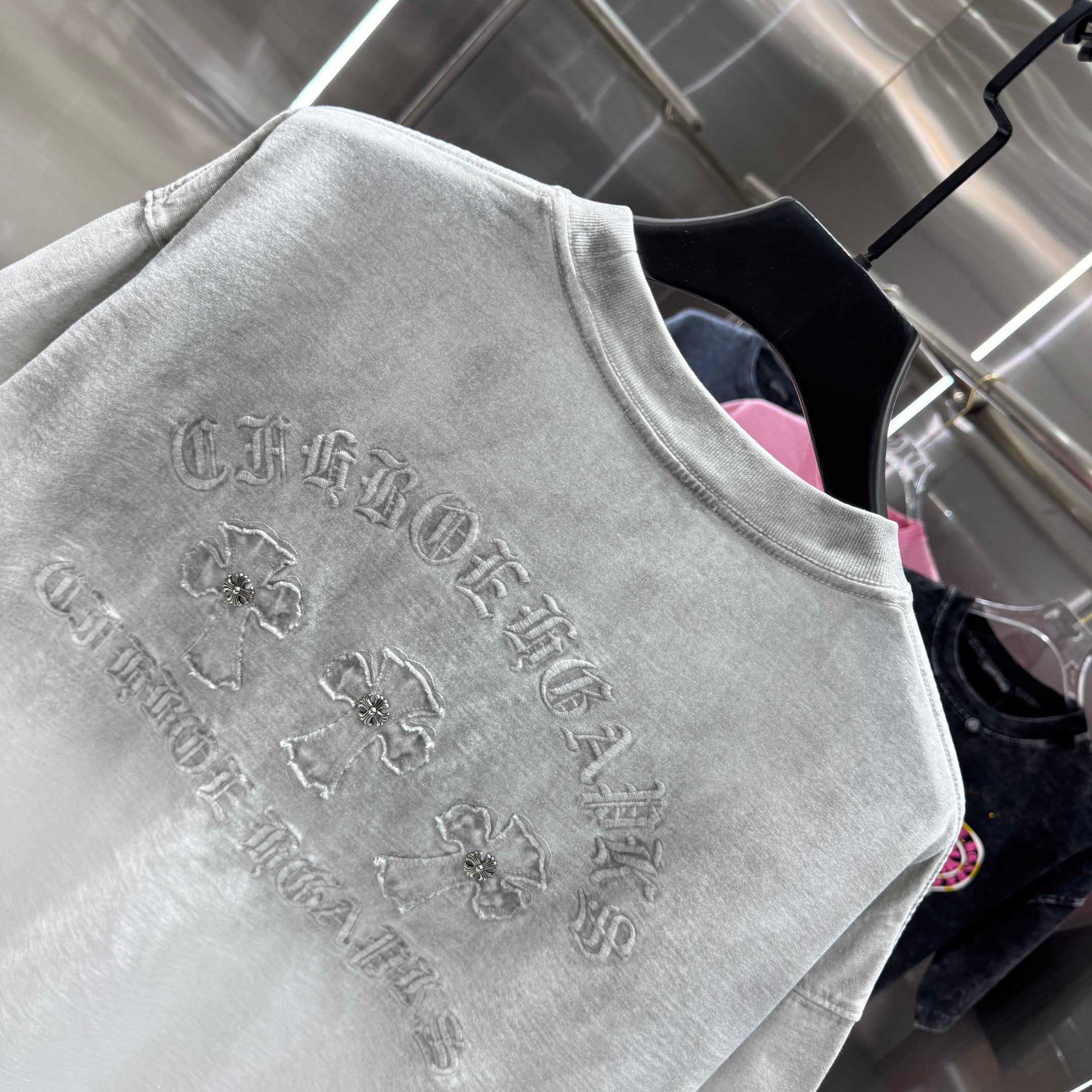 Chrome Hearts 克罗心 CH 春夏新款 2026 贴布绣绣花工艺短袖T恤 重工水洗面料350克重