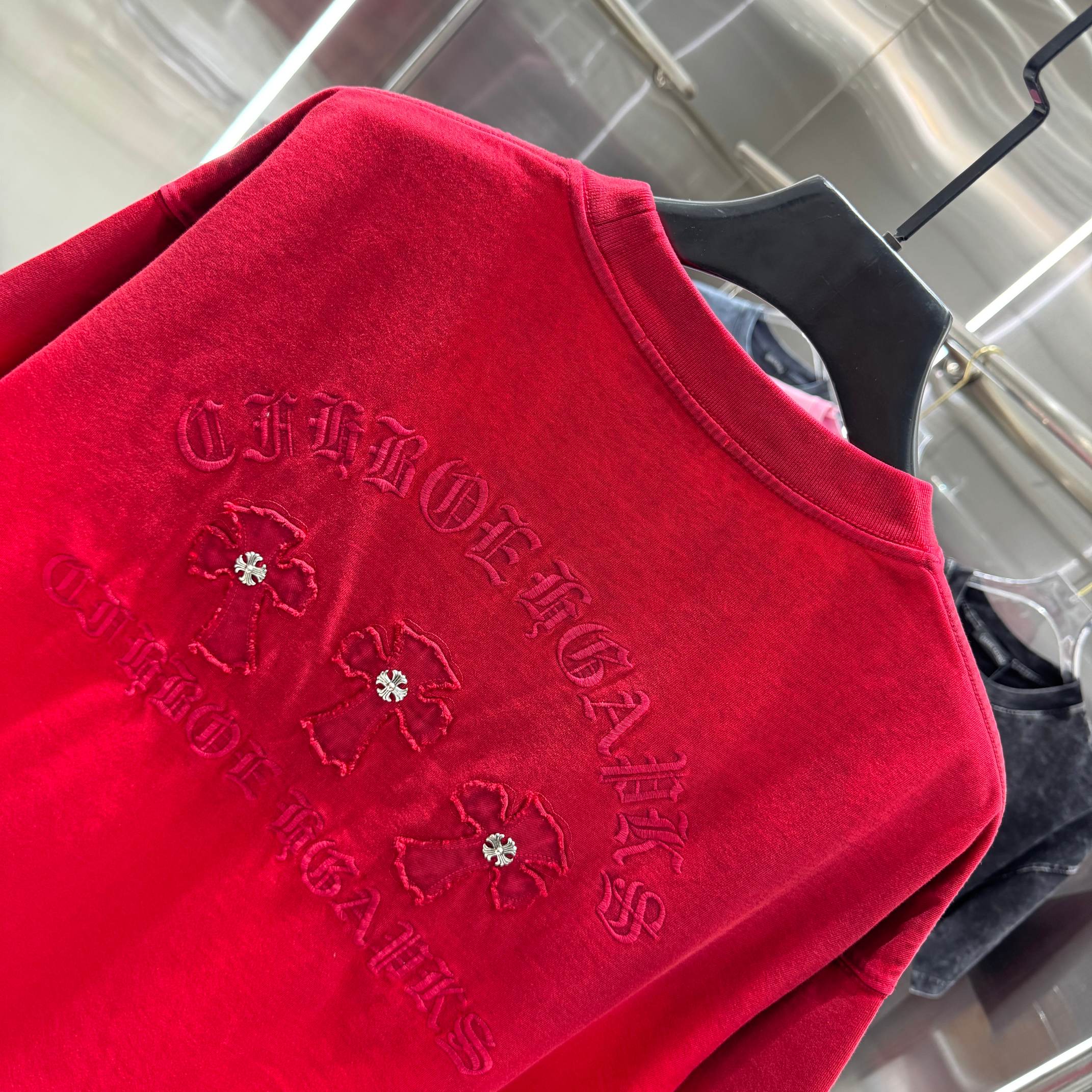 Chrome Hearts 克罗心 CH 春夏新款 2026 贴布绣绣花工艺短袖T恤 重工水洗面料350克重