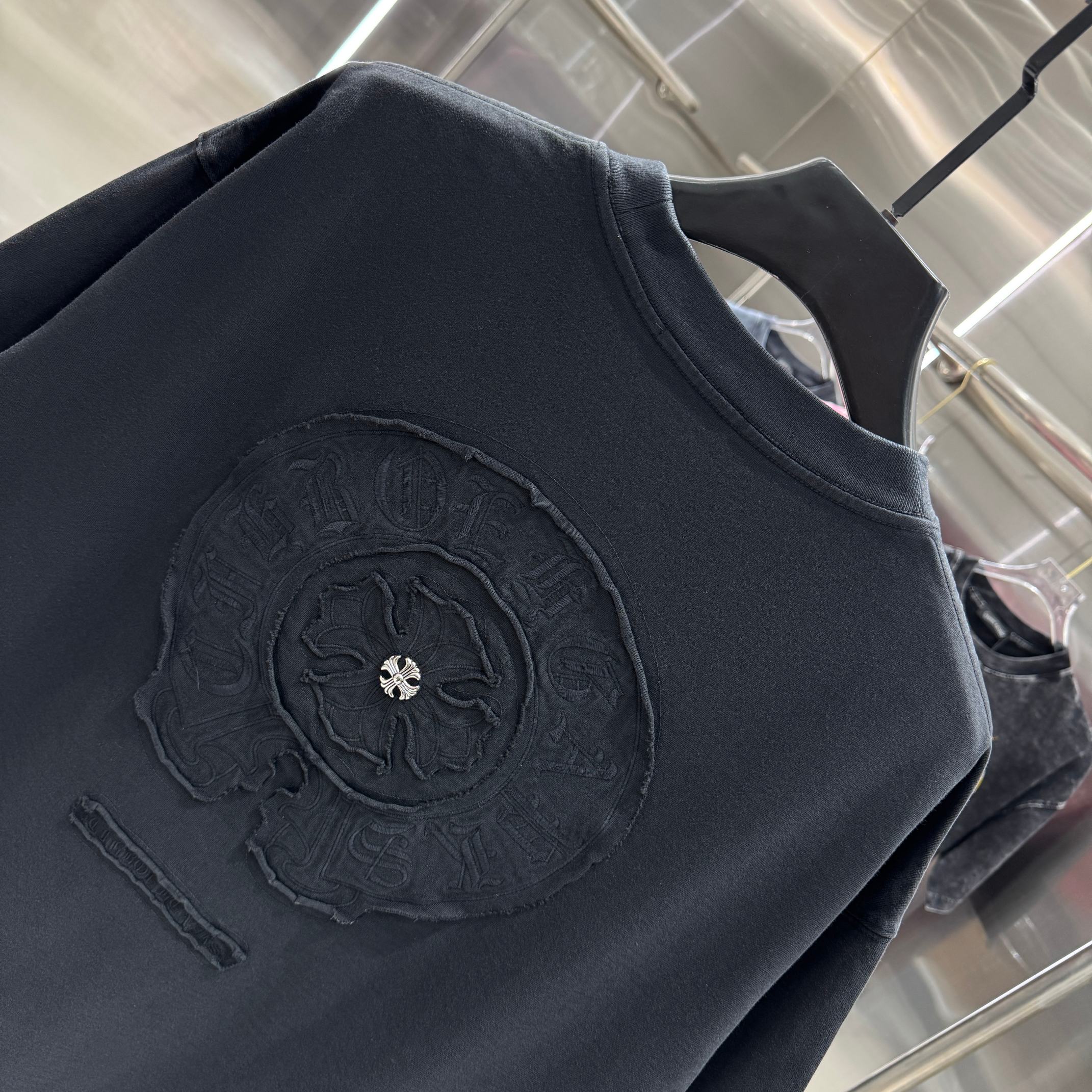 Chrome Hearts 克罗心 CH 春夏新款 2026 重工水洗贴布绣 万针刺绣工艺短袖T恤 重工面料300克重