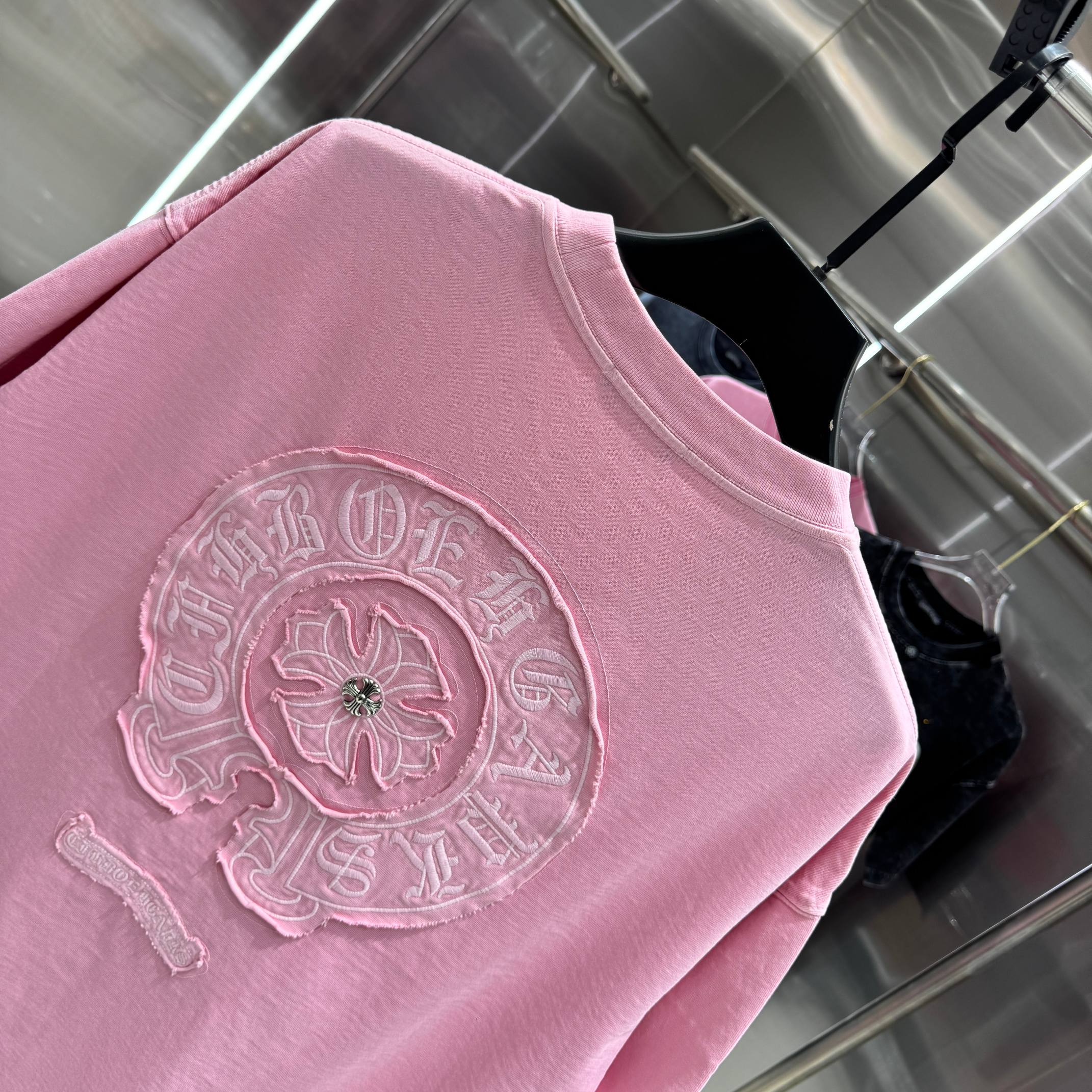 Chrome Hearts 克罗心 CH 春夏新款 2026 重工水洗贴布绣 万针刺绣工艺短袖T恤 重工面料300克重