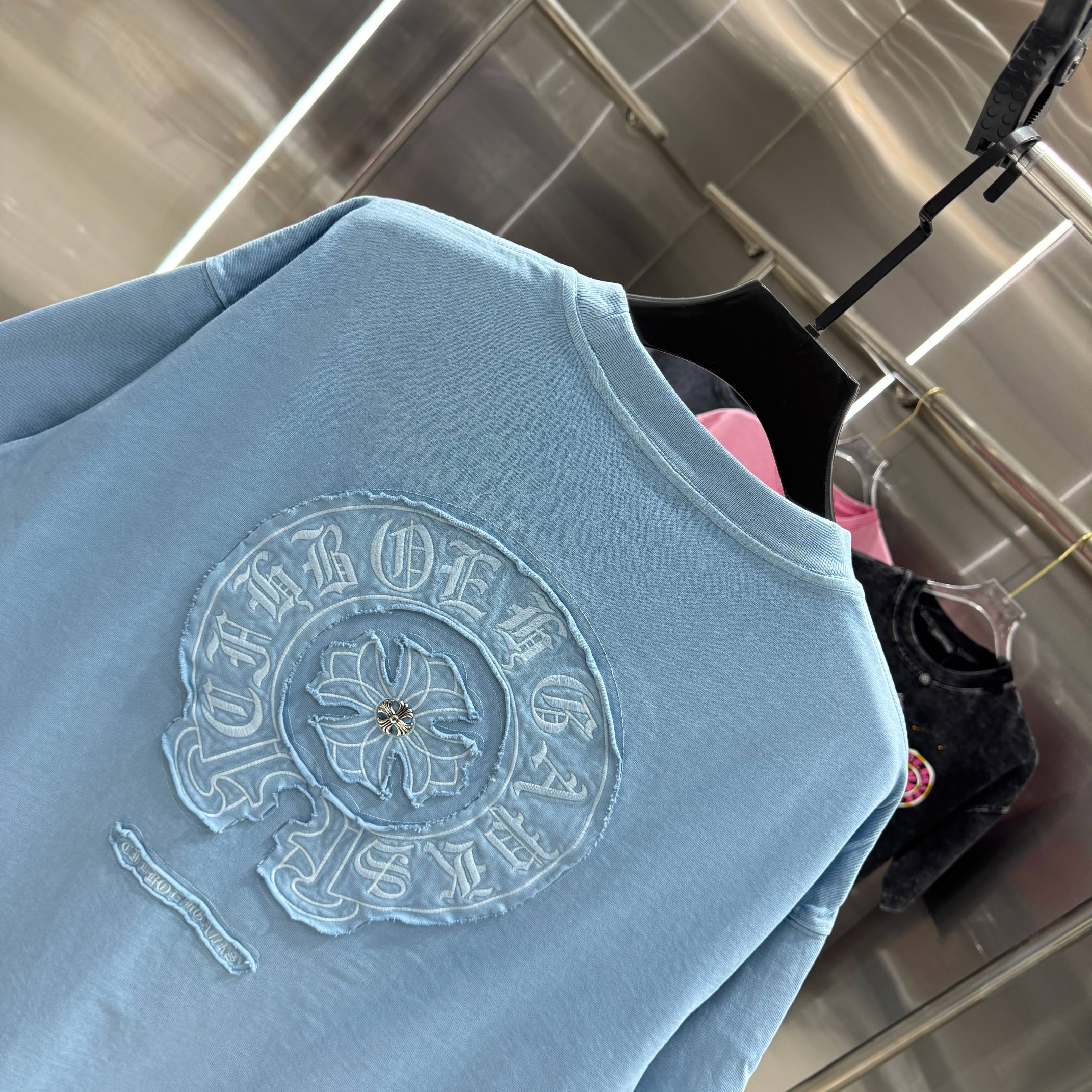 Chrome Hearts 克罗心 CH 春夏新款 2026 重工水洗贴布绣 万针刺绣工艺短袖T恤 重工面料300克重