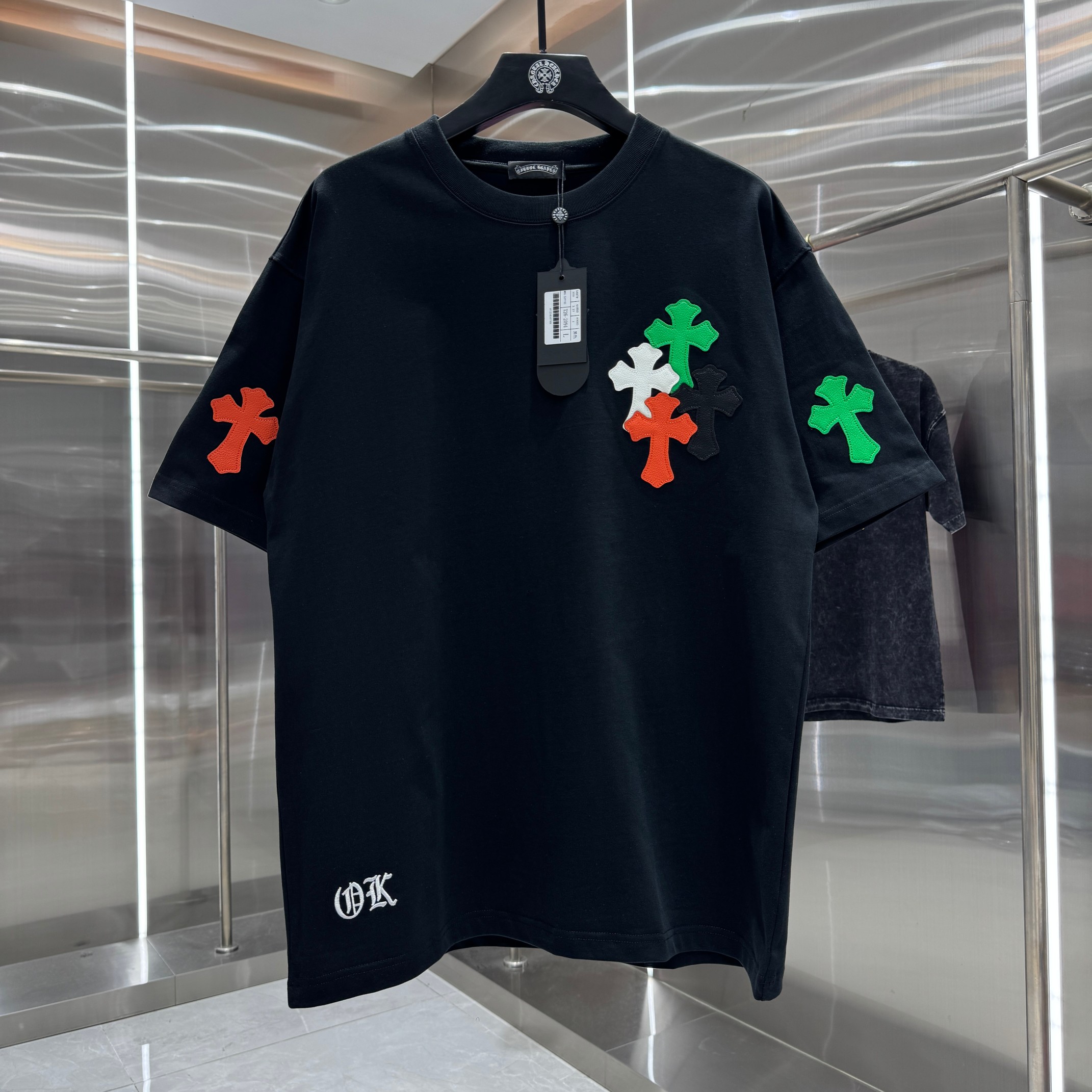 Chrome Hearts 克罗心 CH 春夏新款 十字架拼皮刺绣2026 工艺短袖T恤 重工面料300克重