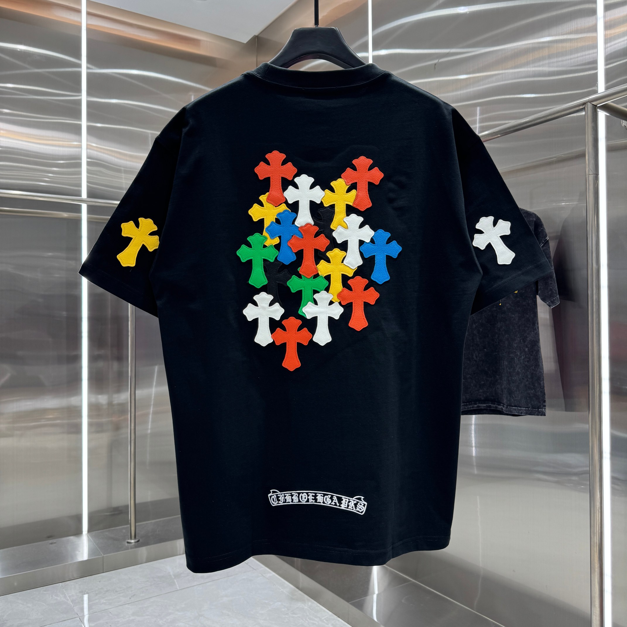 Chrome Hearts 克罗心 CH 春夏新款 十字架拼皮刺绣2026 工艺短袖T恤 重工面料300克重