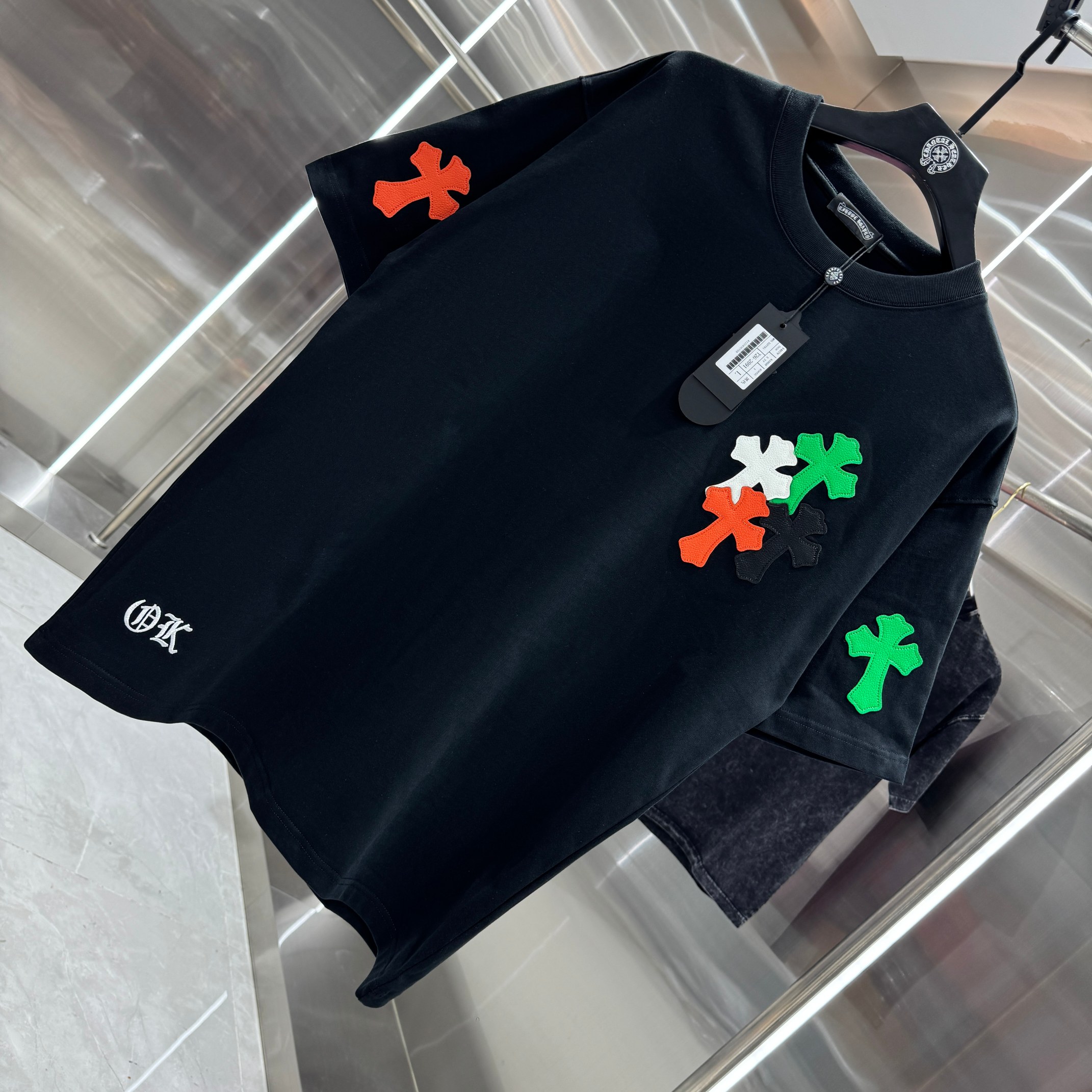 Chrome Hearts 克罗心 CH 春夏新款 十字架拼皮刺绣2026 工艺短袖T恤 重工面料300克重