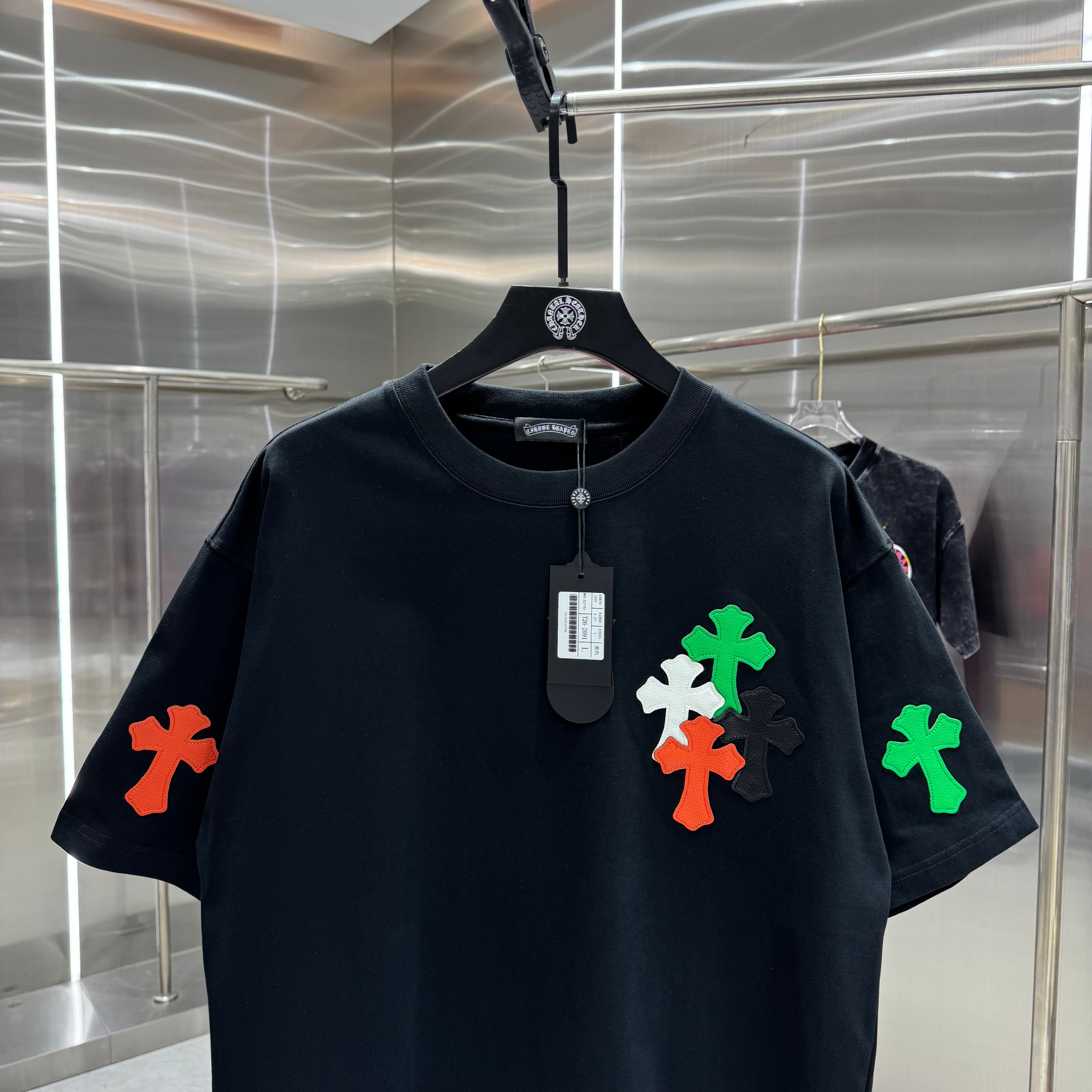 Chrome Hearts 克罗心 CH 春夏新款 十字架拼皮刺绣2026 工艺短袖T恤 重工面料300克重