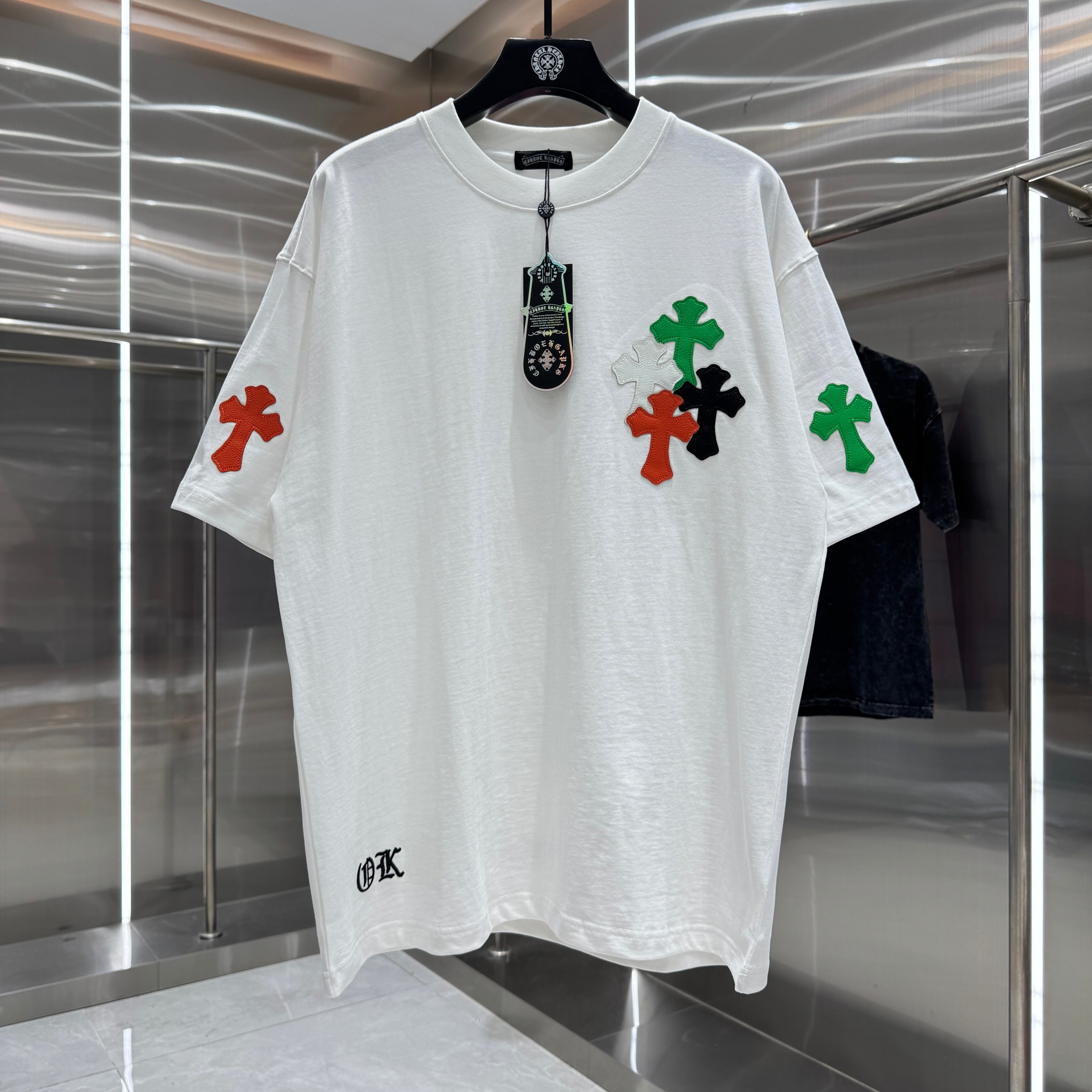 Chrome Hearts 克罗心 CH 春夏新款 十字架拼皮刺绣2026 工艺短袖T恤 重工面料300克重